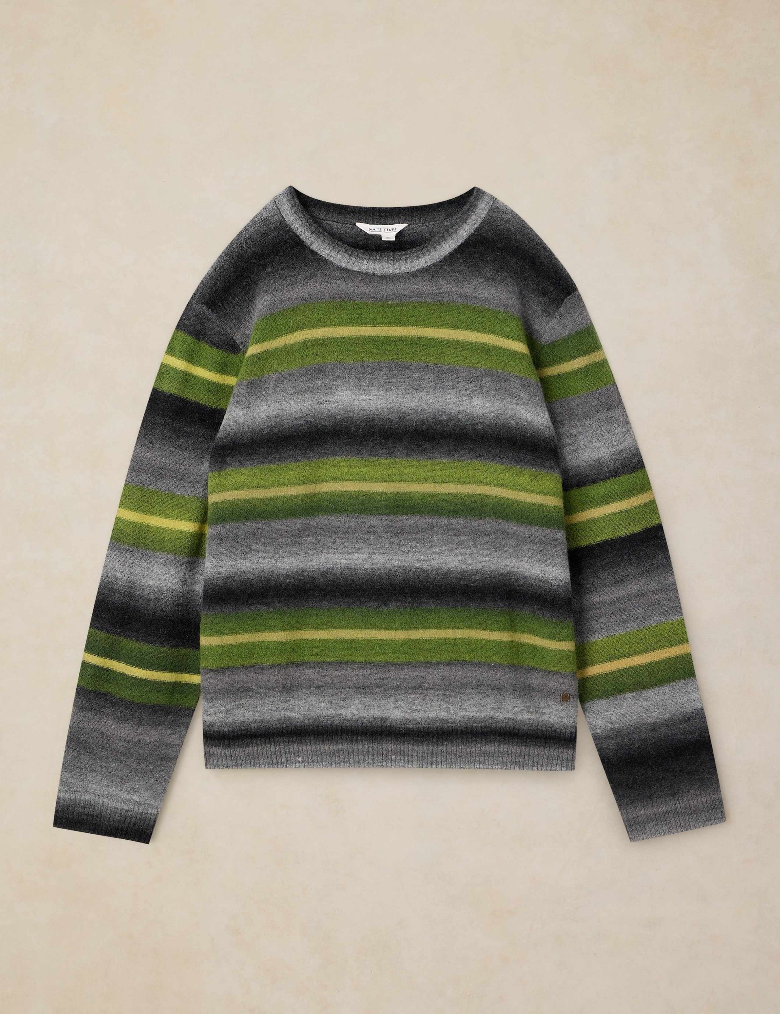 Ombre Striped Crew Neck Jumper with Wool 2 of 6