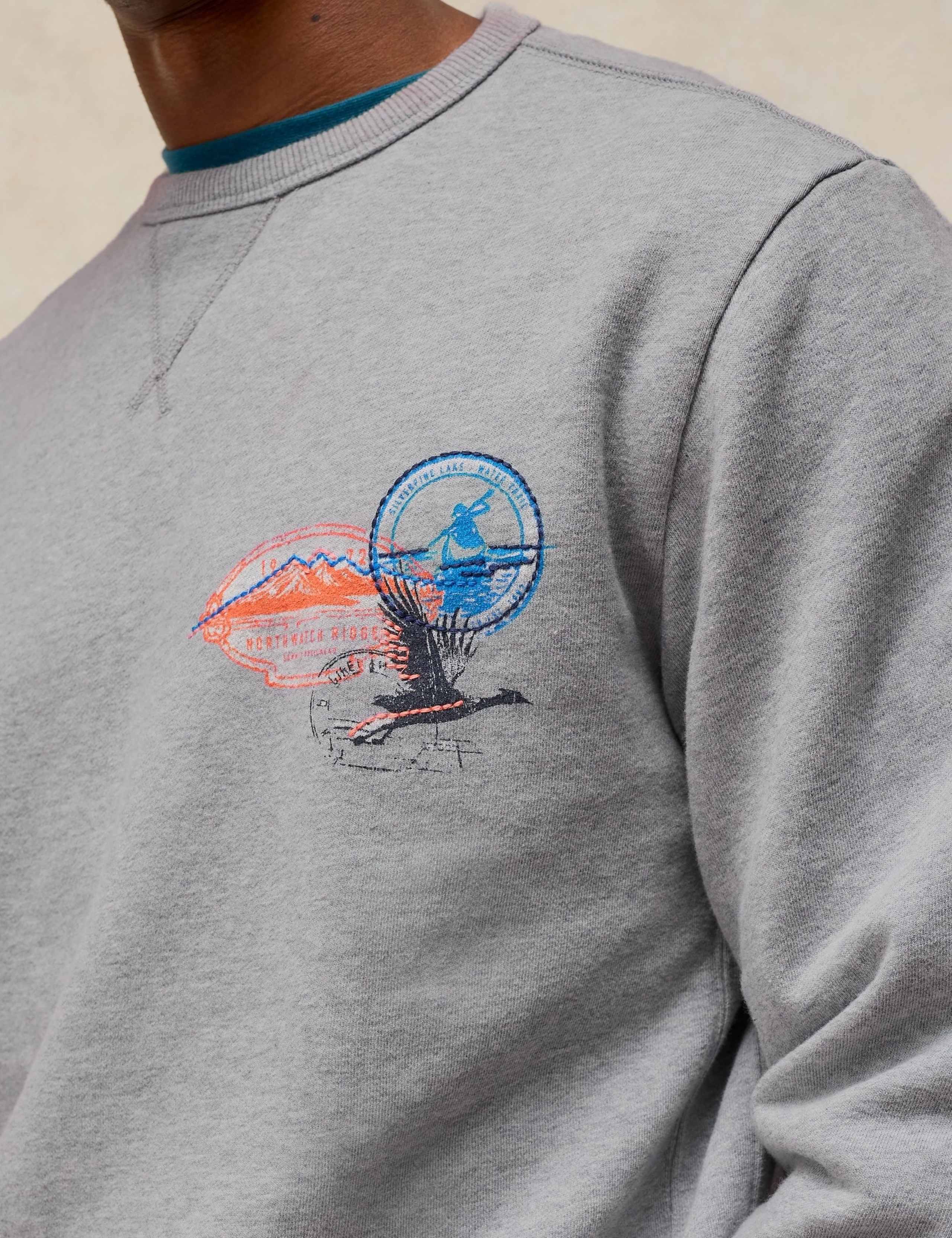 Pure Cotton Crew Neck Graphic Sweatshirt 4 of 6