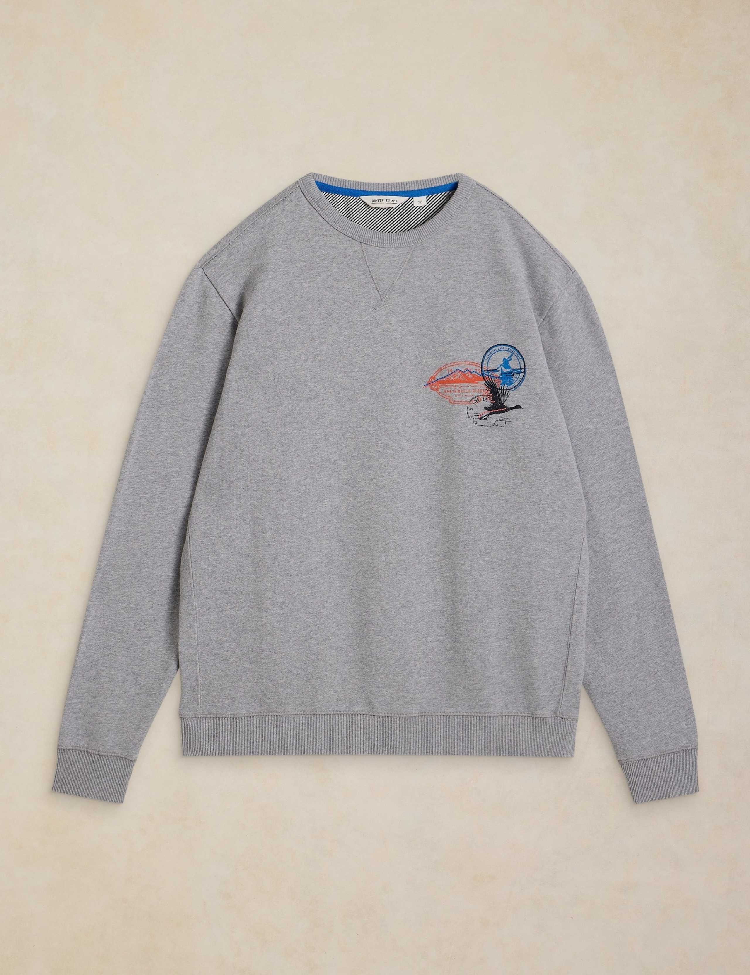 Pure Cotton Crew Neck Graphic Sweatshirt 2 of 6