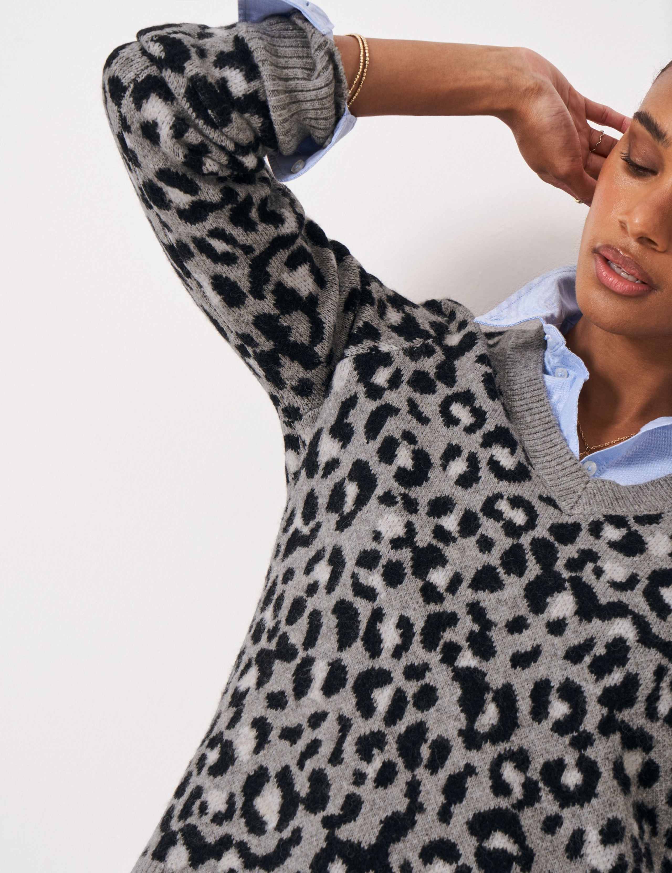 Leopard Print V-Neck Jumper 5 of 5