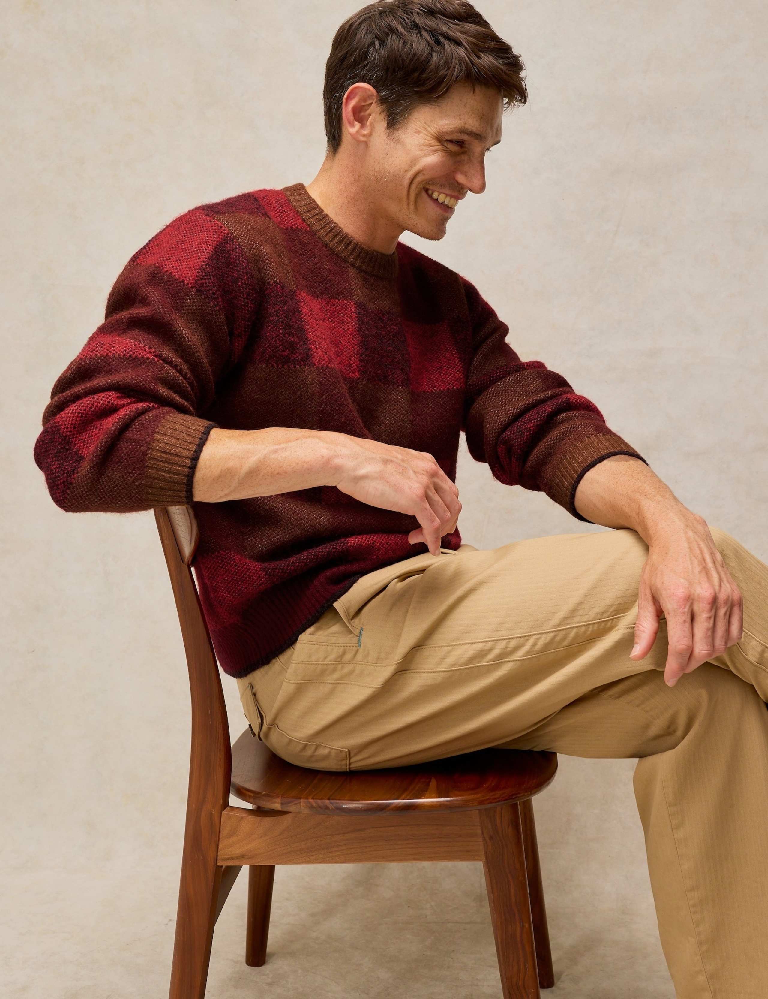Barnes Checked Crew Neck Jumper 4 of 6