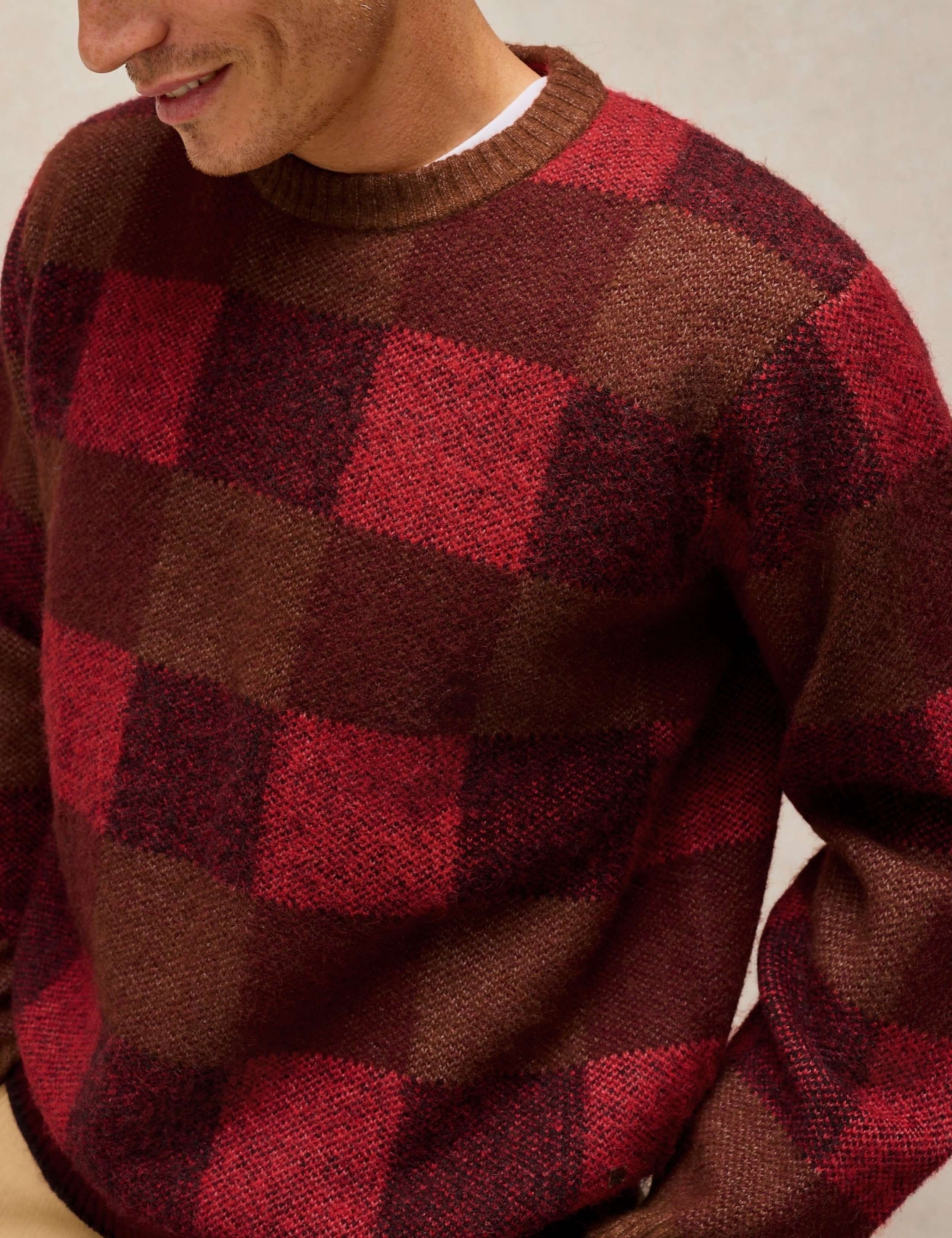 Barnes Checked Crew Neck Jumper 5 of 6