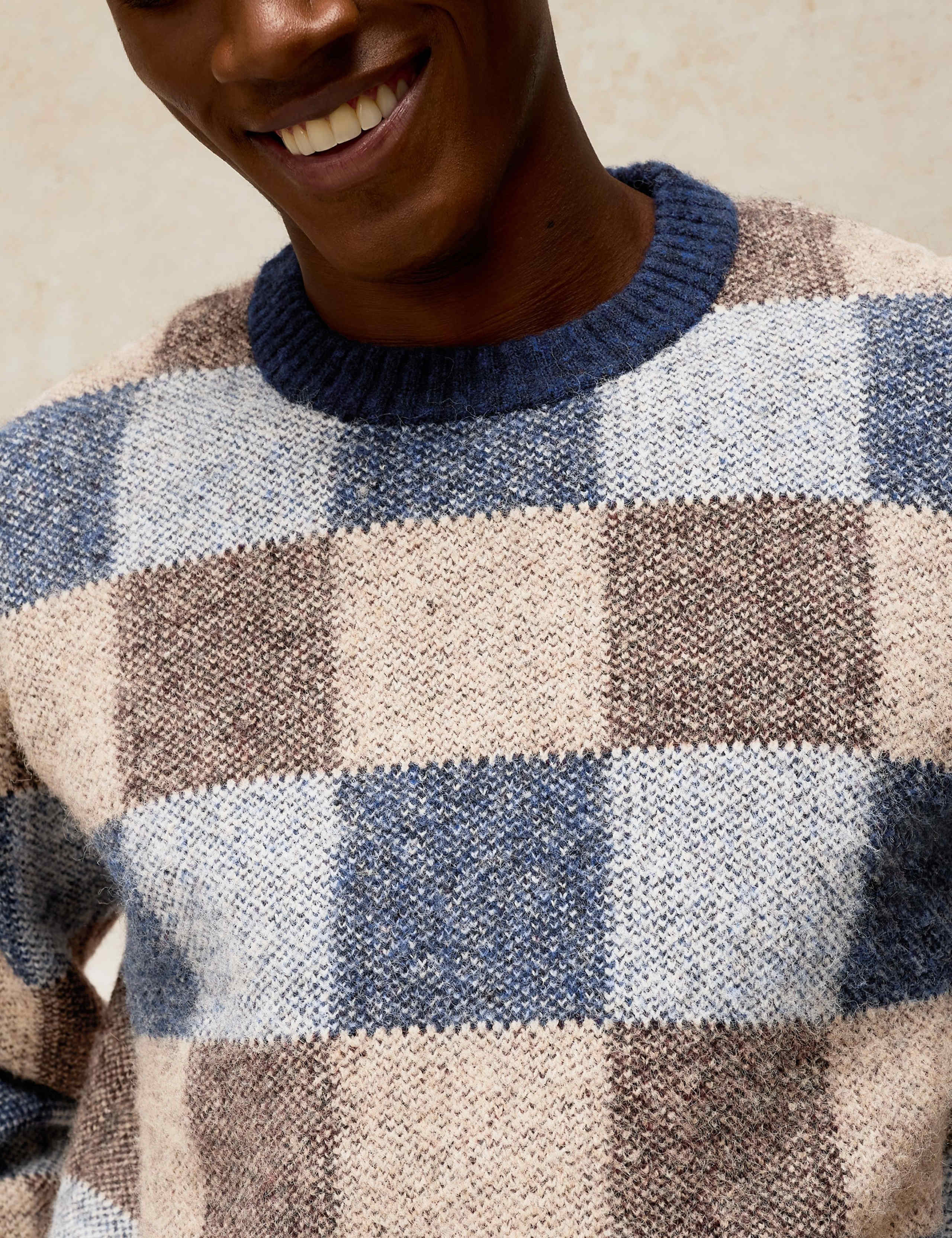 Barnes Checked Crew Neck Jumper 5 of 6