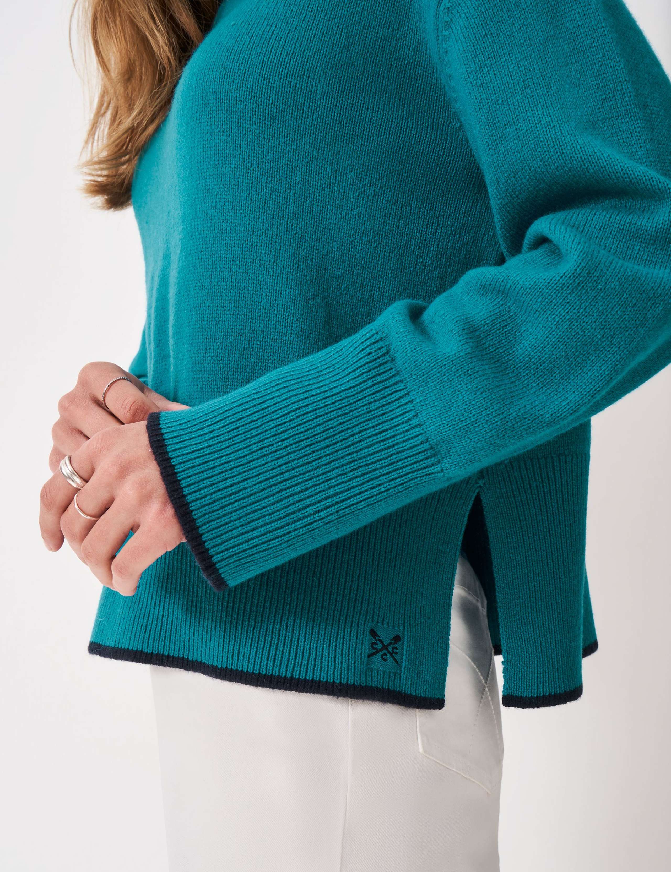 Wool Rich Funnel Neck Tipped Detail Jumper 4 of 5