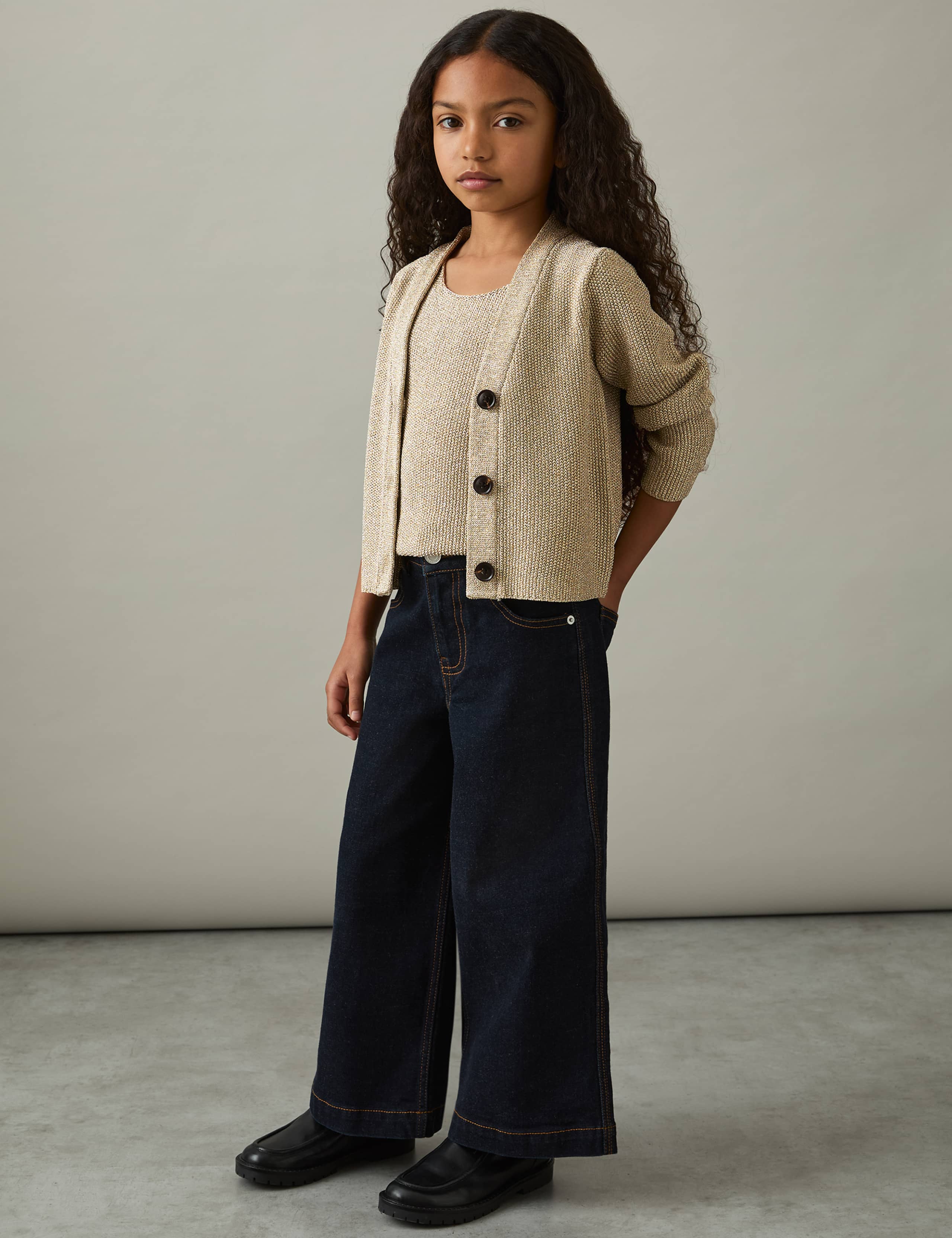 Sparkly Knitted V-Neck Cardigan (4-14 Yrs) 3 of 4