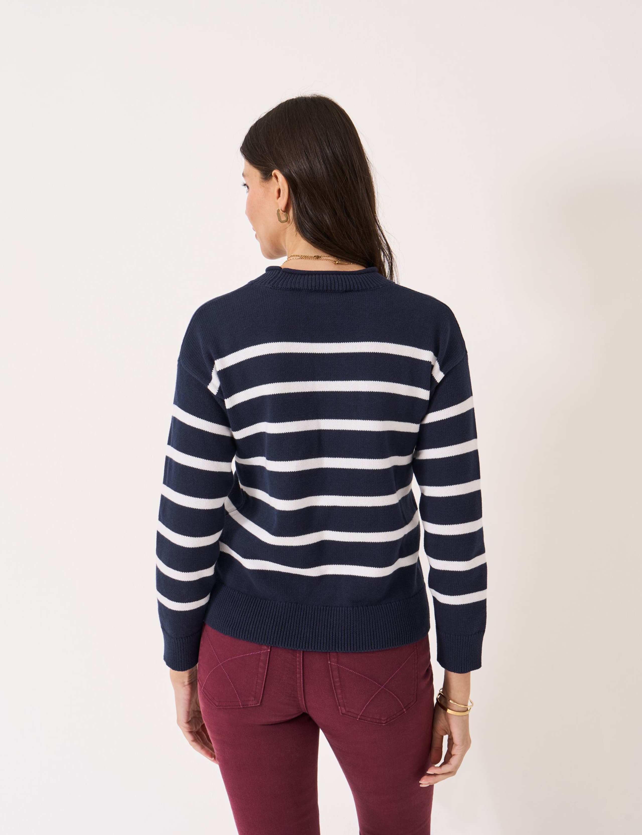 Pure Cotton Striped Crew Neck Jumper 4 of 5