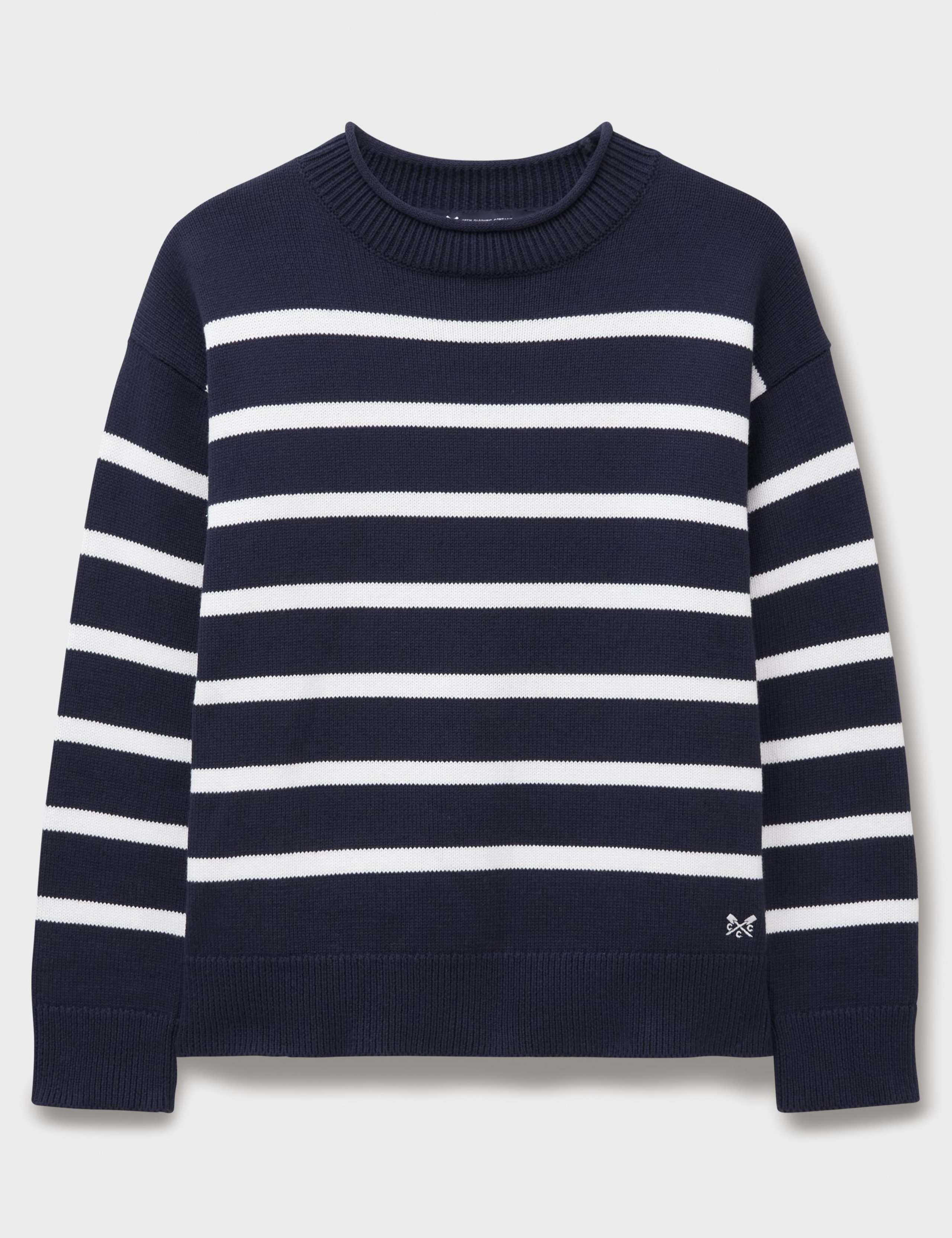 Pure Cotton Striped Crew Neck Jumper 2 of 5