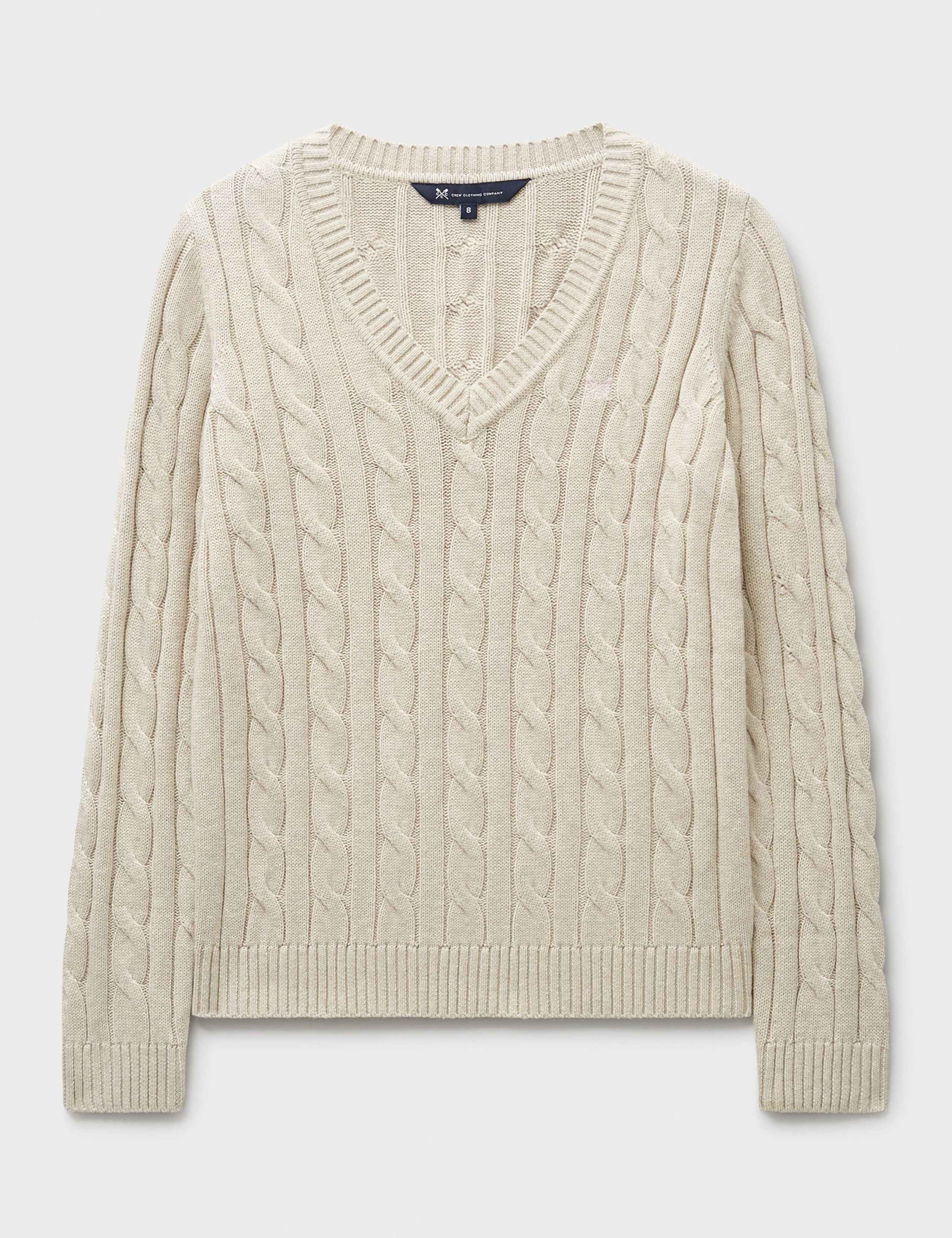 Cotton Rich Cable Knit V-Neck Jumper 2 of 4