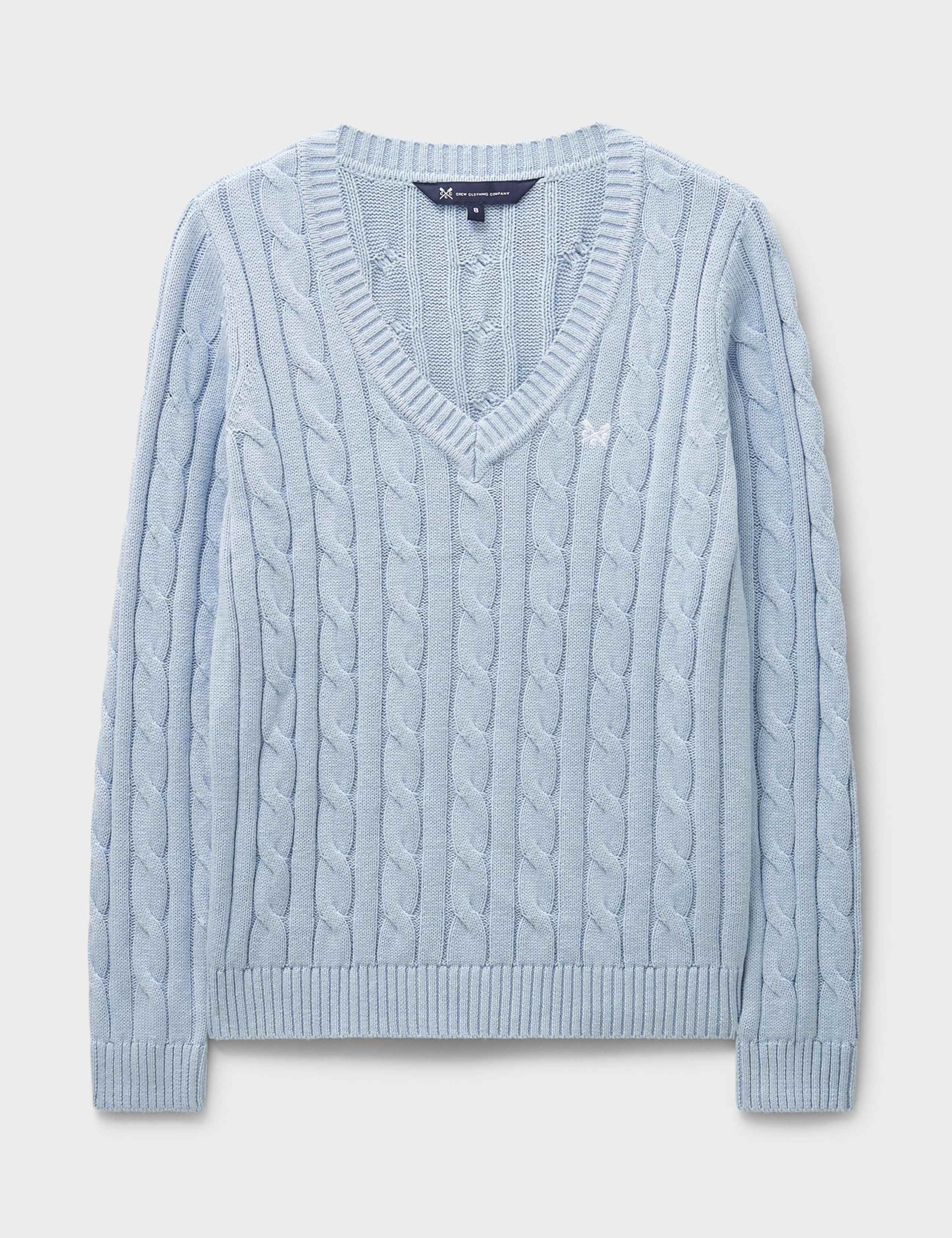 Cotton Rich Cable Knit V-Neck Jumper 2 of 5