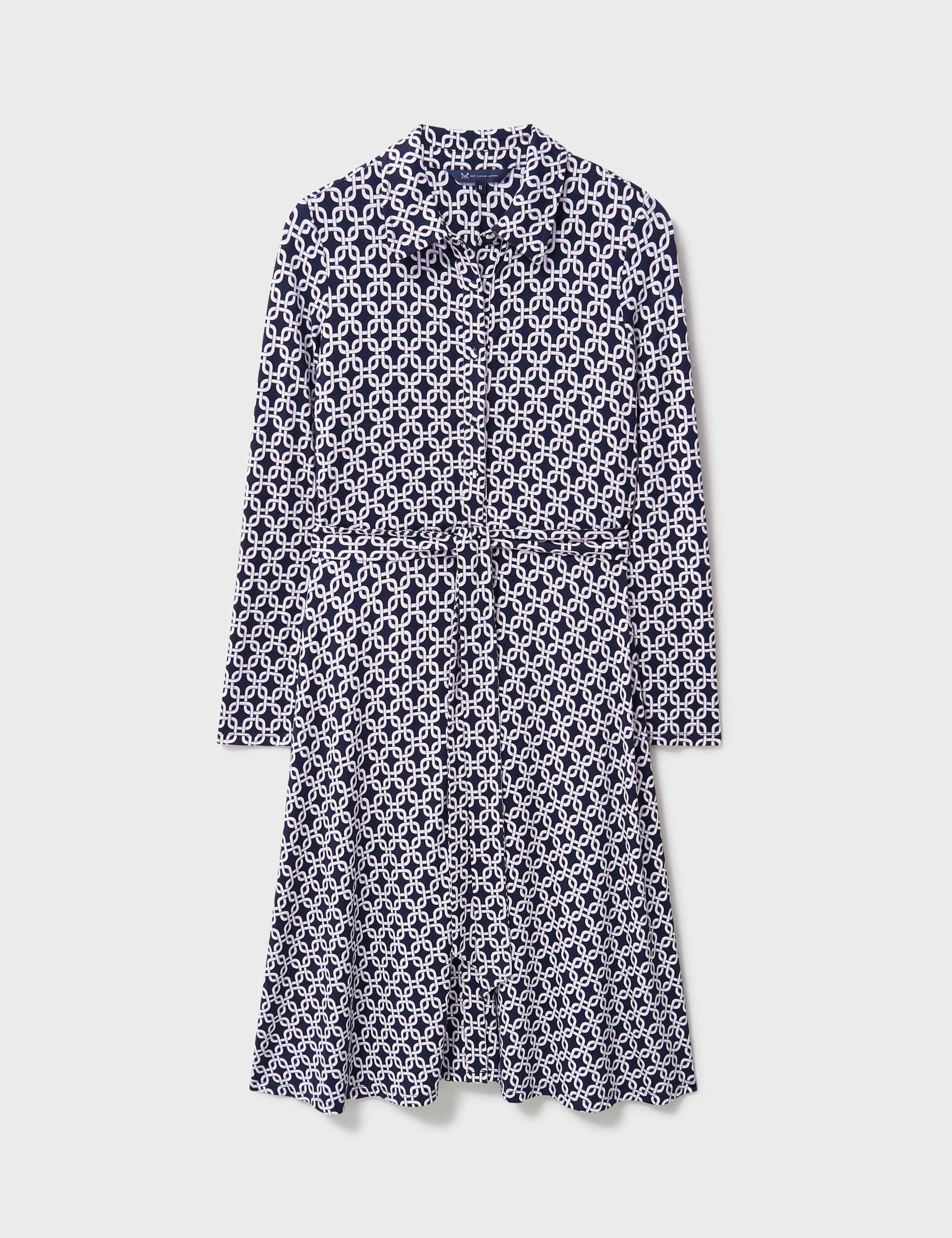 Jersey Geometric Tie Waist Shirt Dress 2 of 5