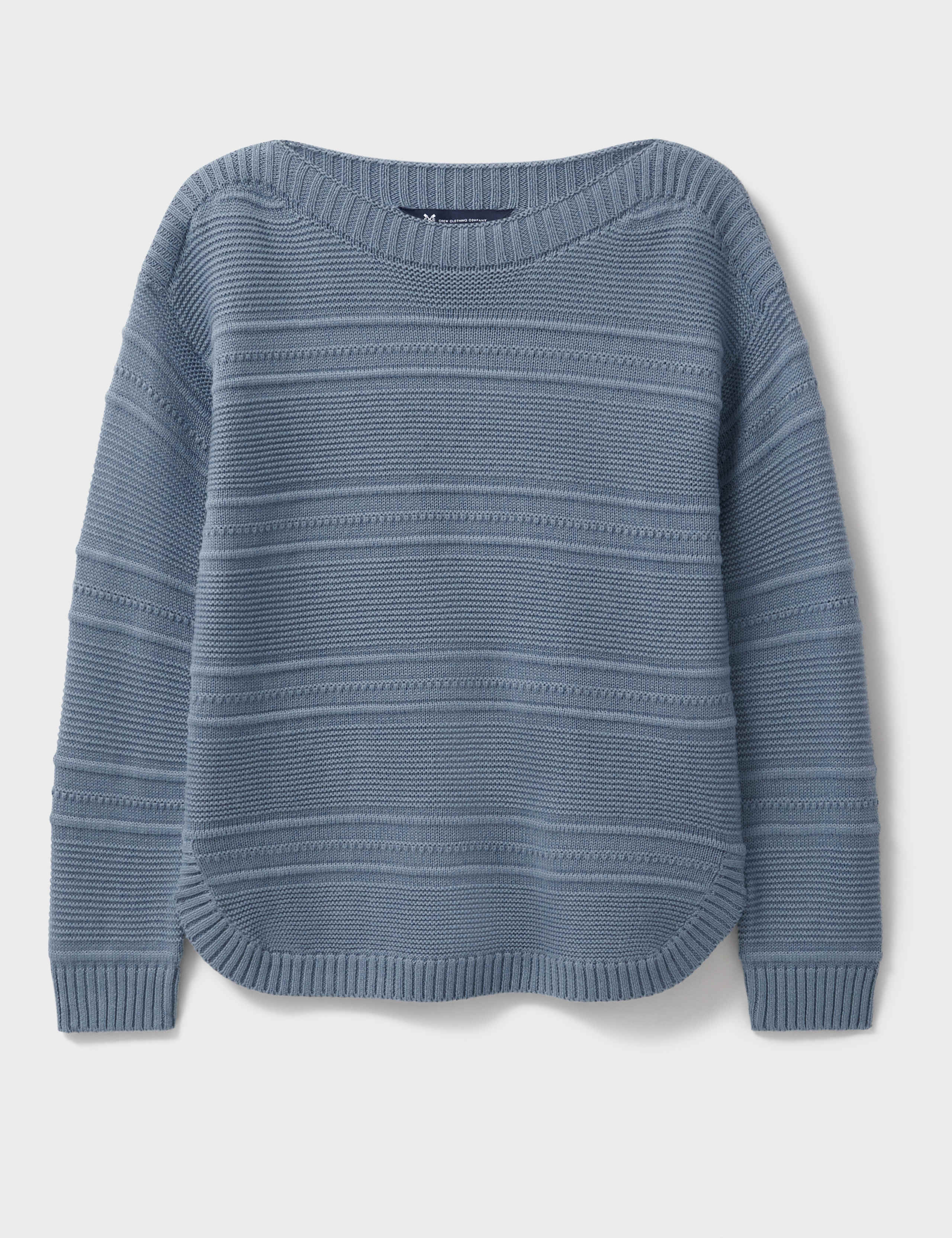 Cotton Blend Textured Slash Neck Jumper 2 of 4
