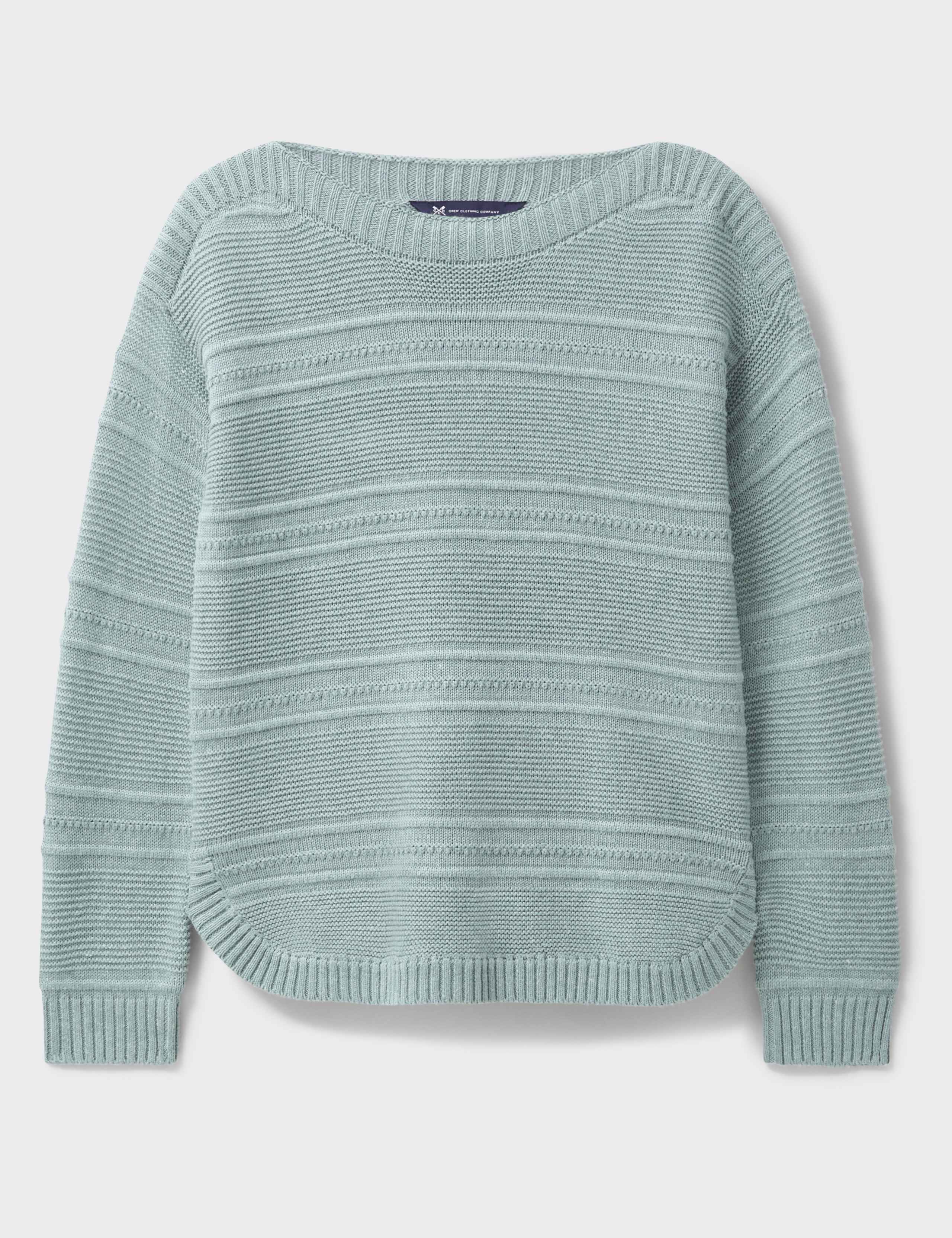 Cotton Blend Textured Slash Neck Jumper 2 of 5