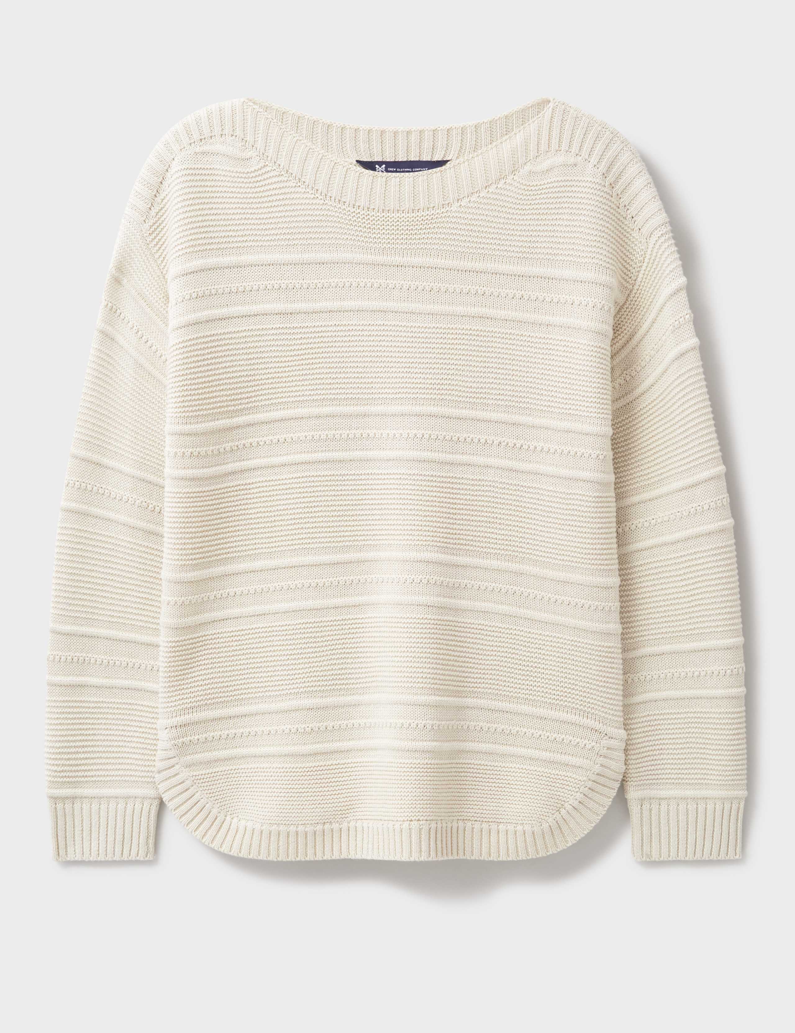 Cotton Blend Textured Slash Neck Jumper 2 of 5