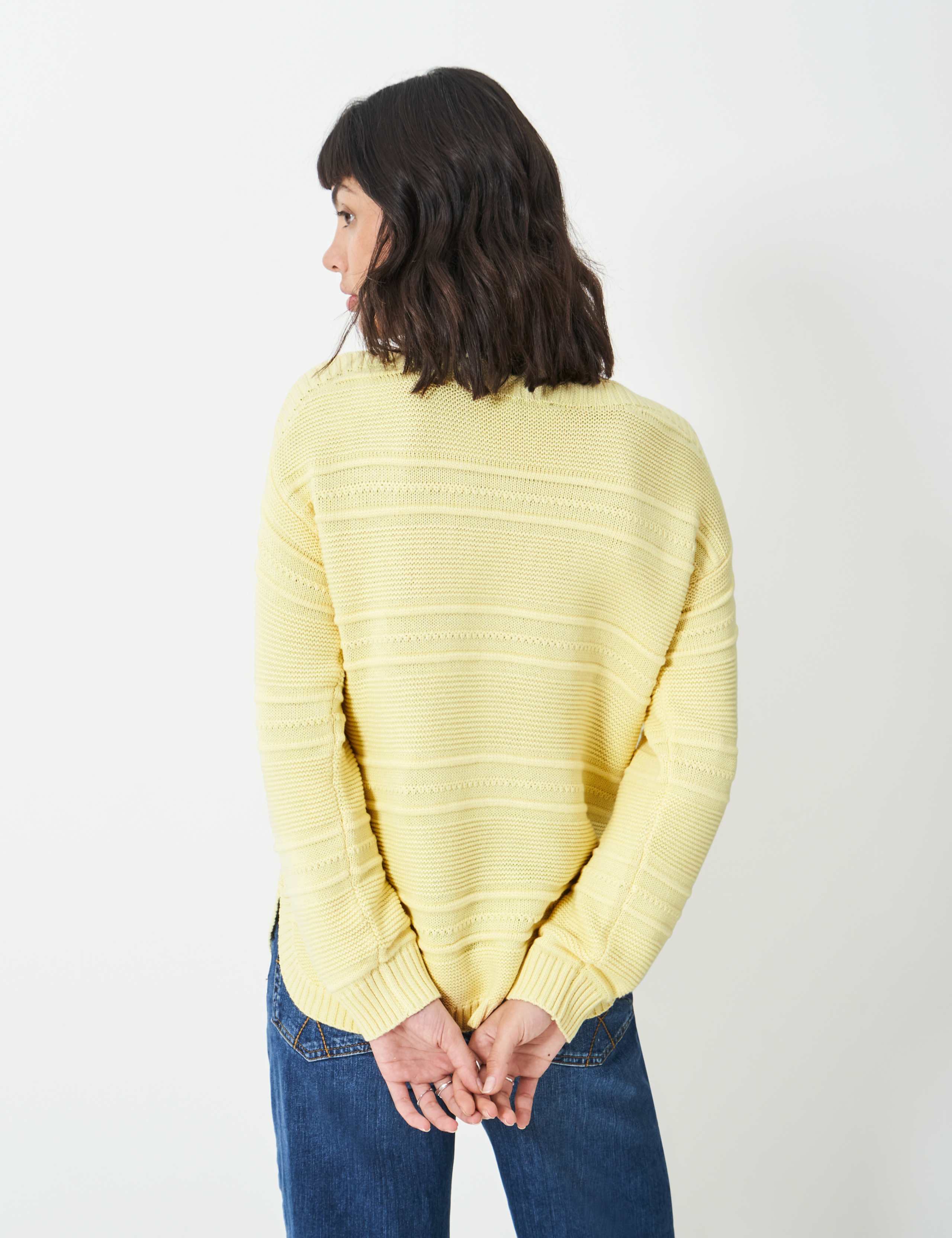 Cotton Blend Textured Slash Neck Jumper 4 of 5
