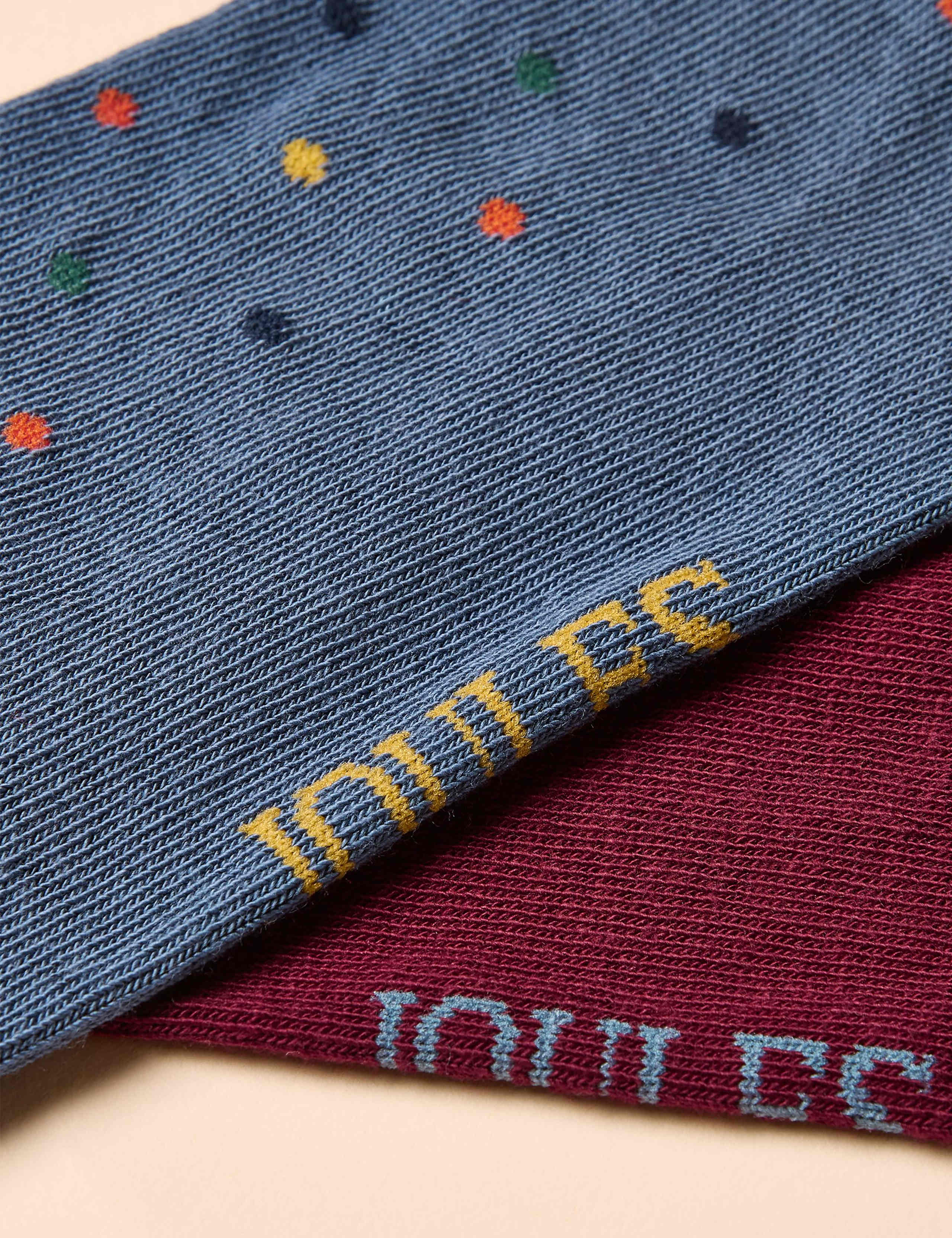 2 Pack Polka Dot Cotton Rich Socks 2 of 3