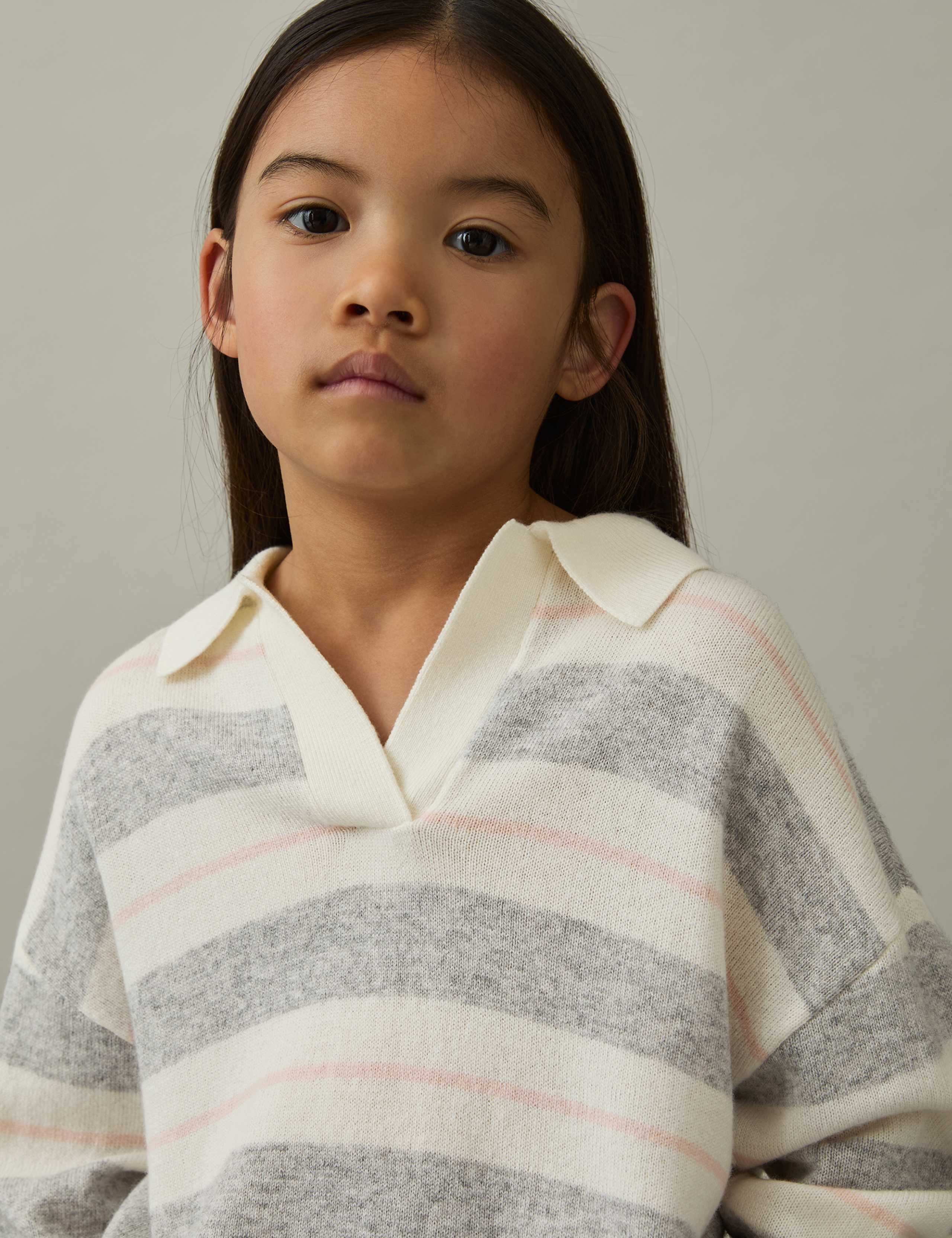 Wool Blend Striped Collared Jumper (4-14 Yrs) 3 of 4