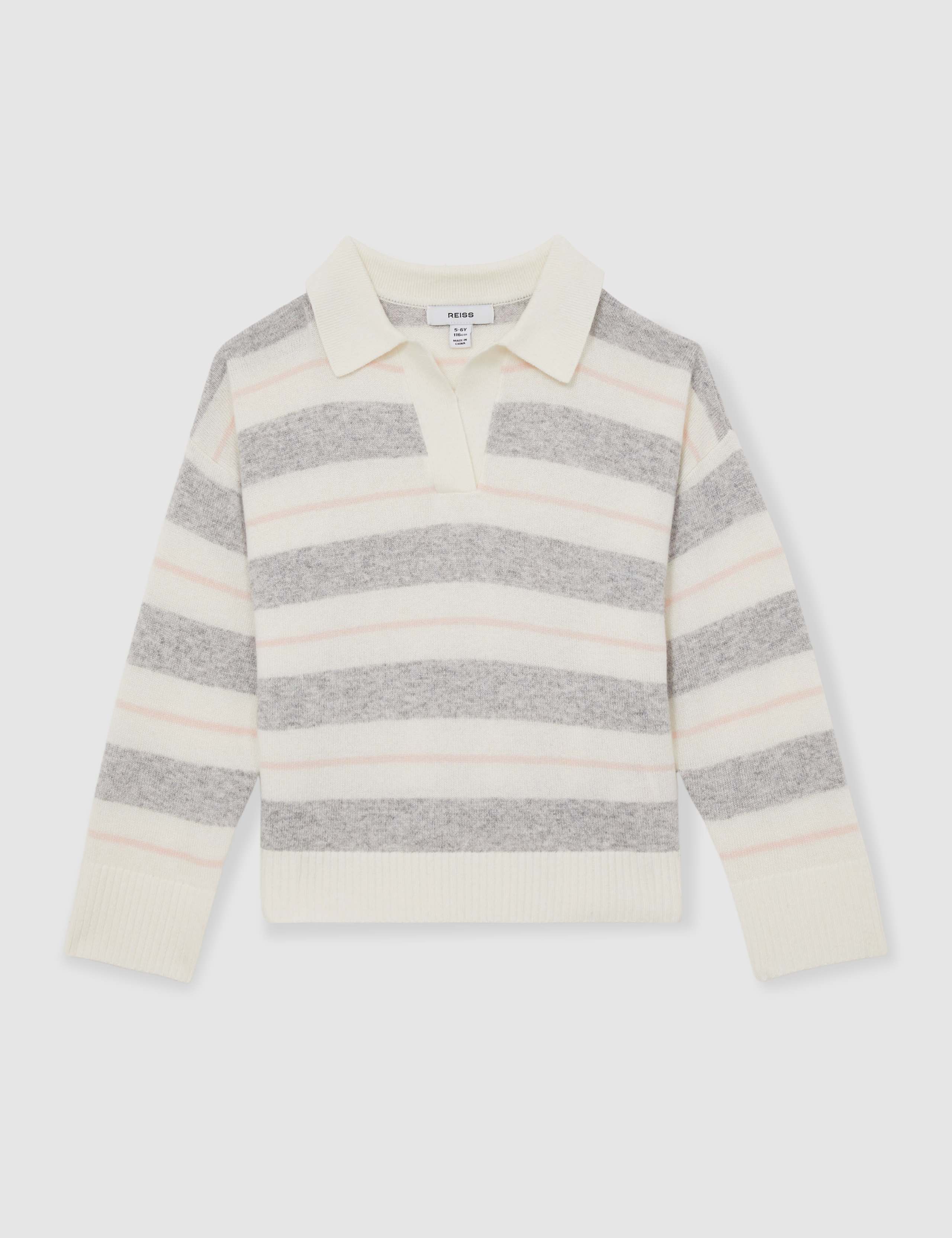 Wool Blend Striped Collared Jumper (4-14 Yrs) 2 of 4