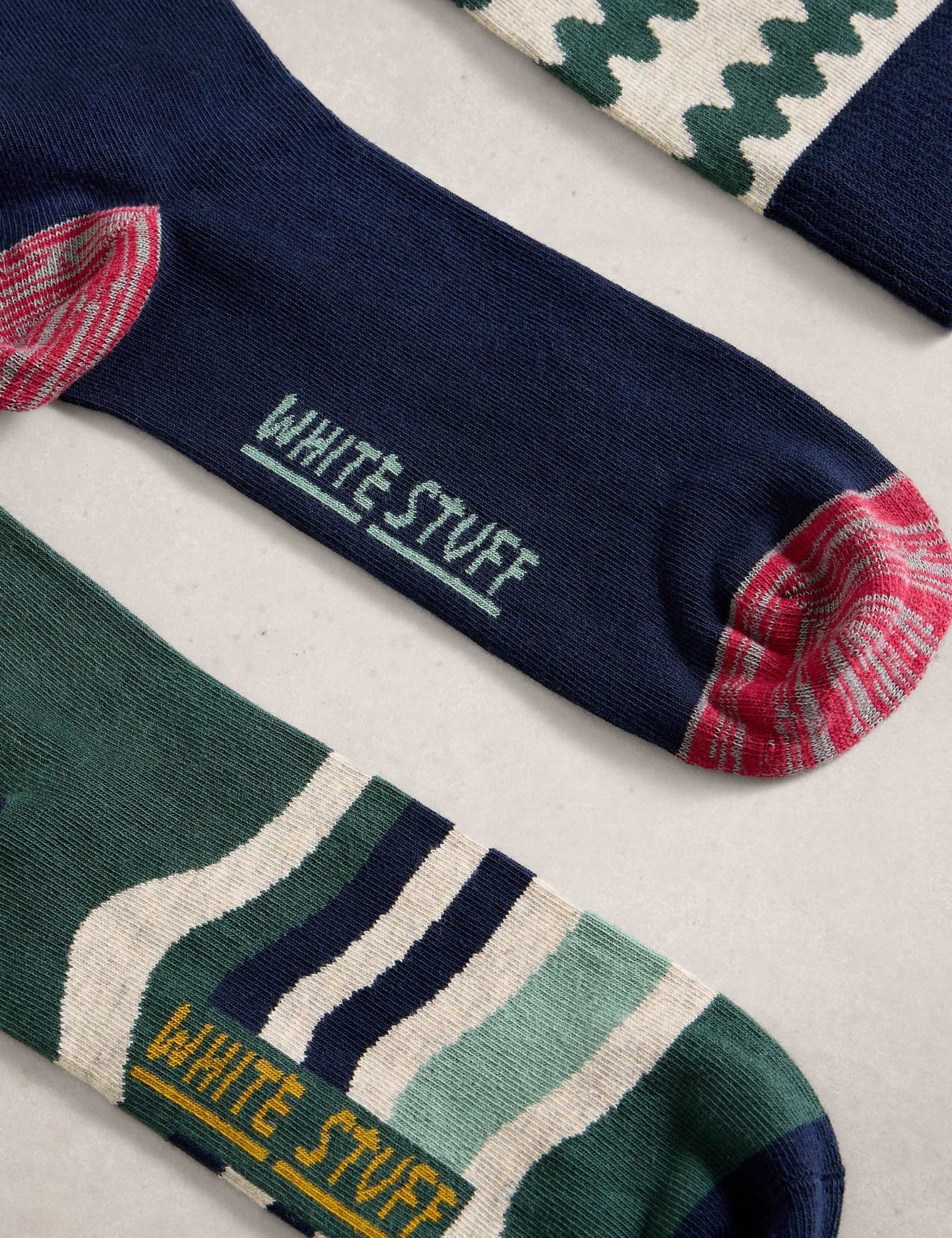 3pk Patterned Cotton Rich Socks 2 of 2