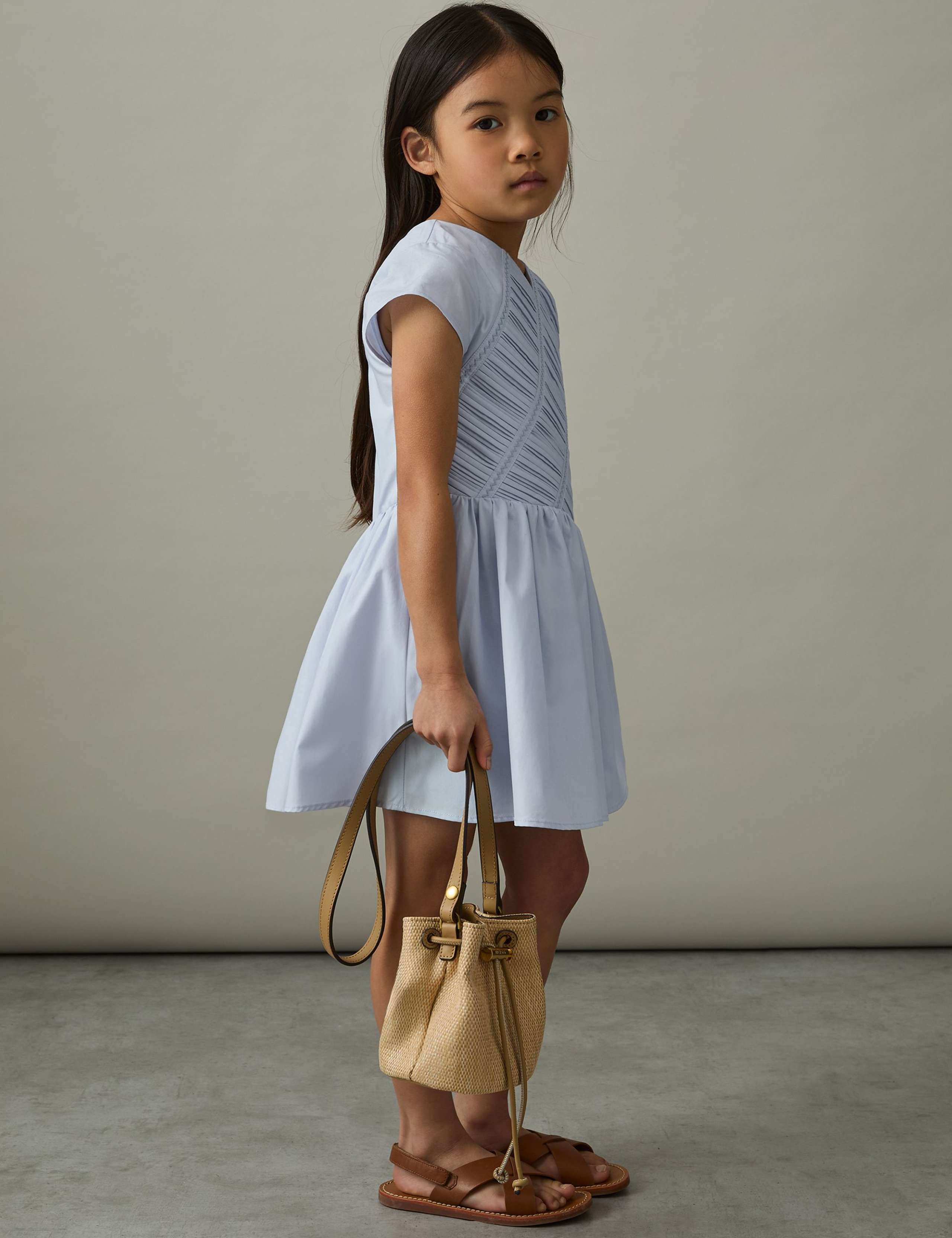 Pure Cotton Shirred Dress (4-14 Yrs) 3 of 5