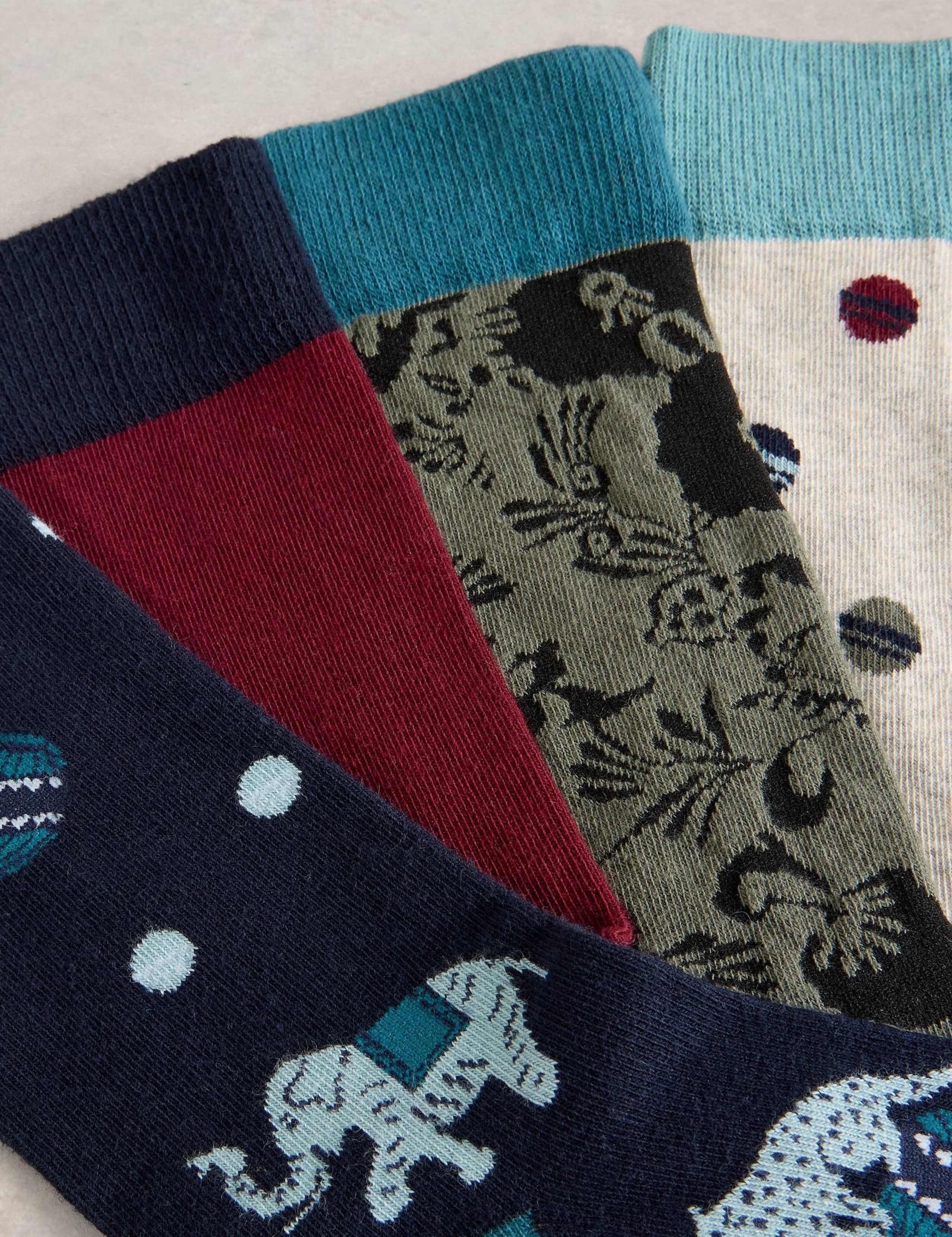 4pk Circus Cotton Rich Socks in a Box 2 of 4