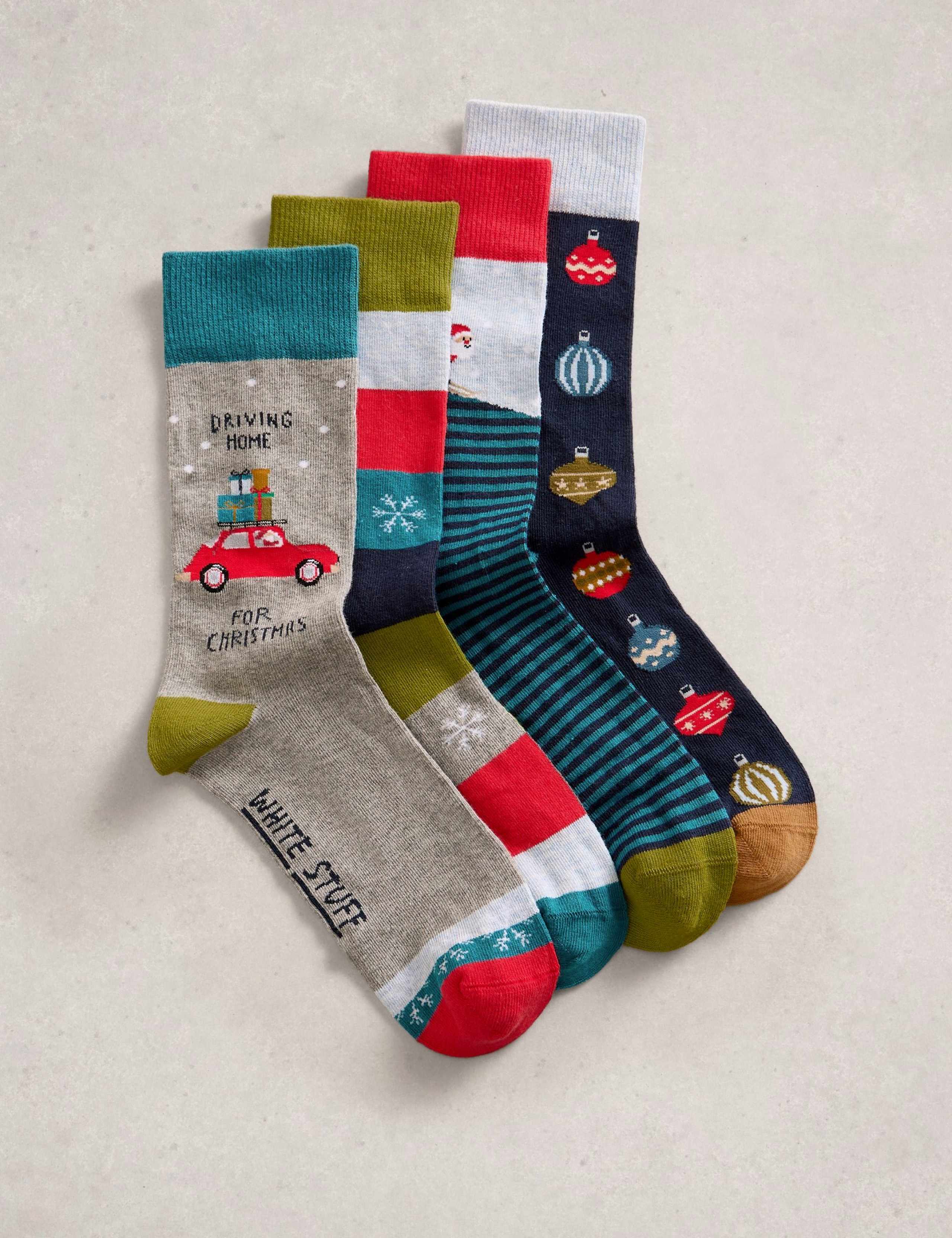 4pk Christmas Cotton Rich Socks 3 of 4