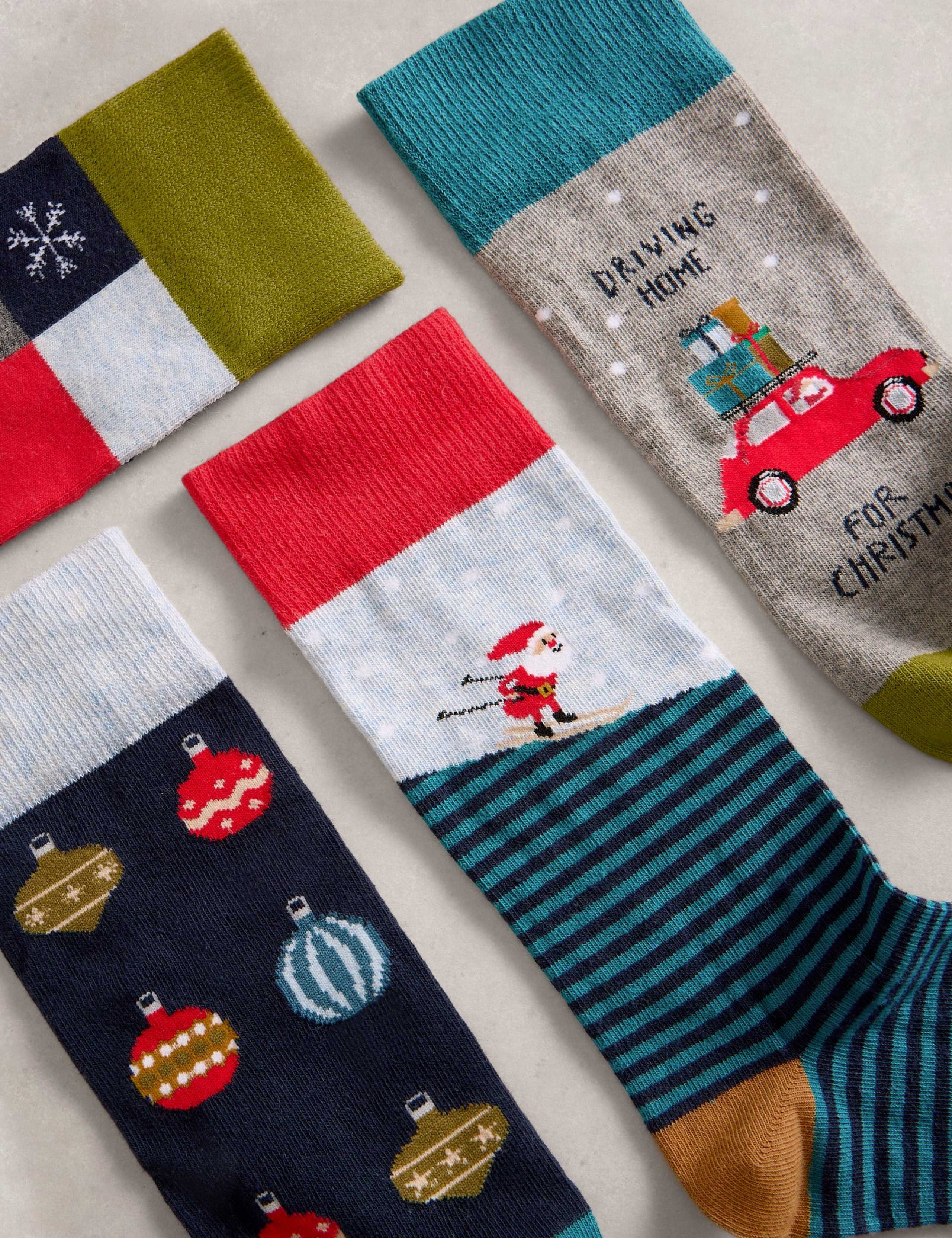 4pk Christmas Cotton Rich Socks 4 of 4