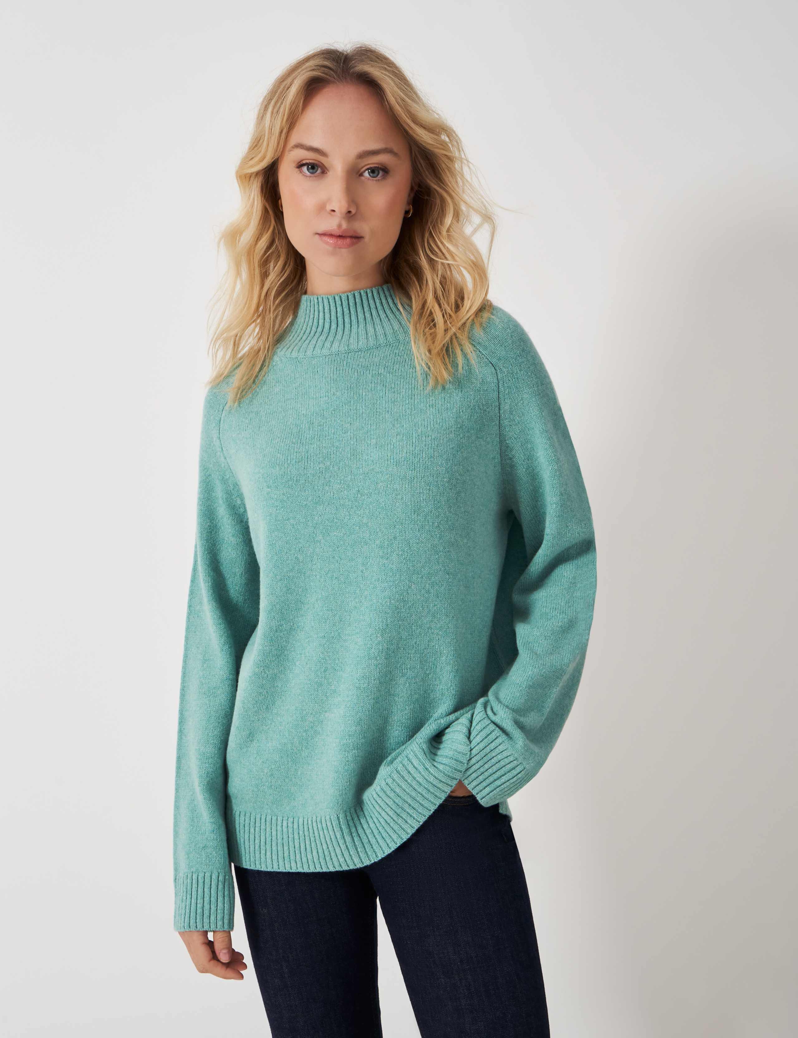 Merino Wool Rich Funnel Neck Jumper 1 of 5
