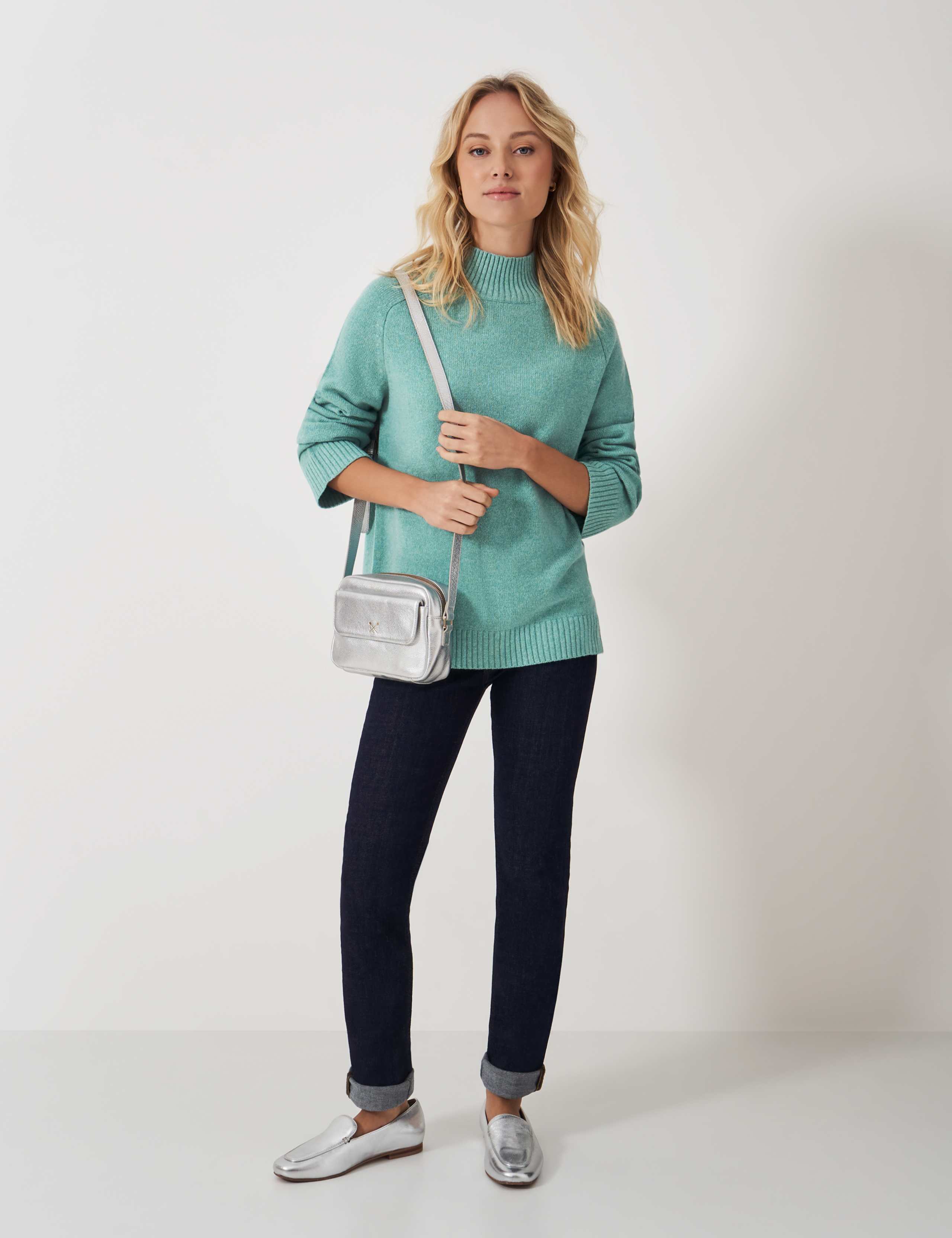 Merino Wool Rich Funnel Neck Jumper 3 of 5