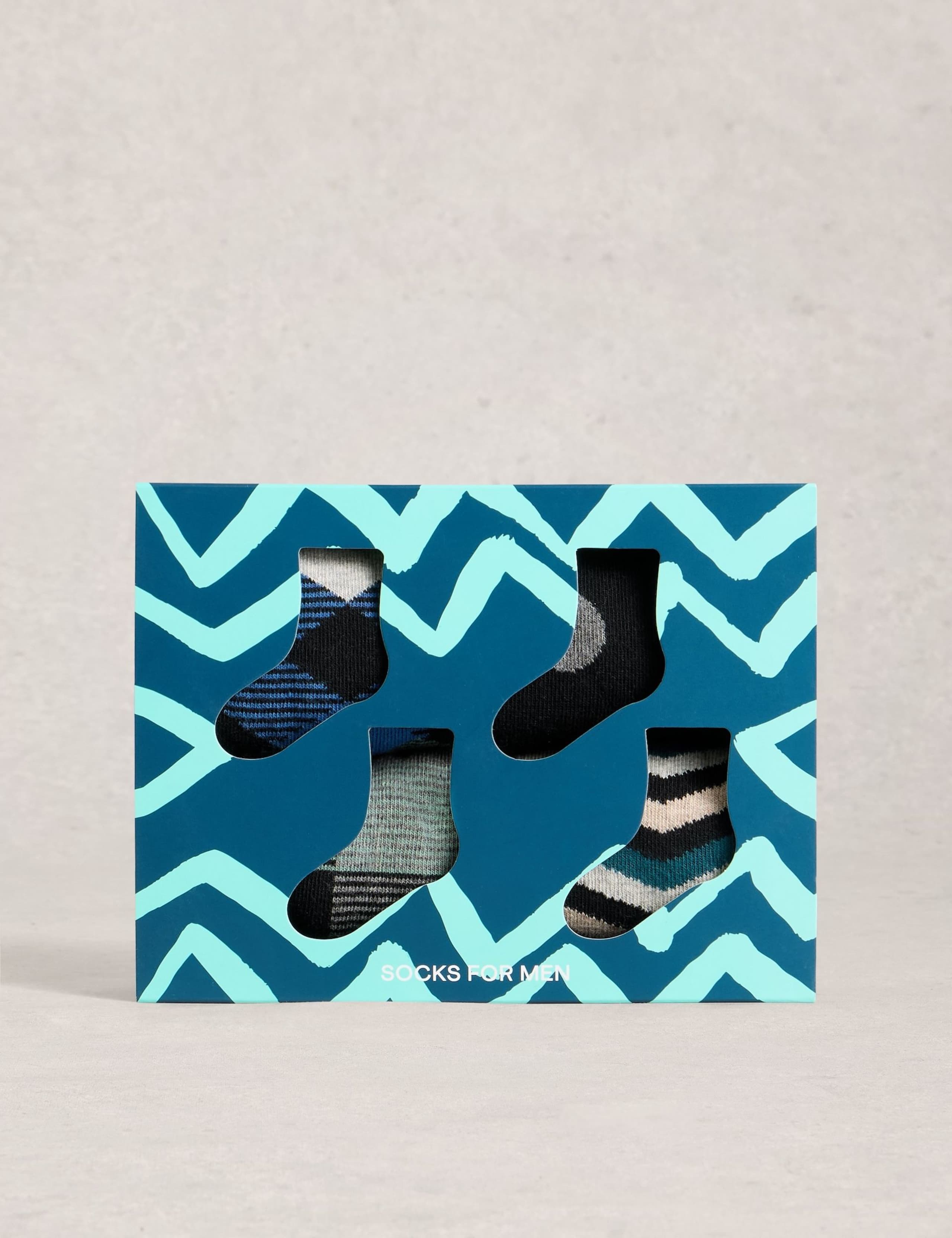 4pk Geometric Cotton Rich Socks 1 of 4