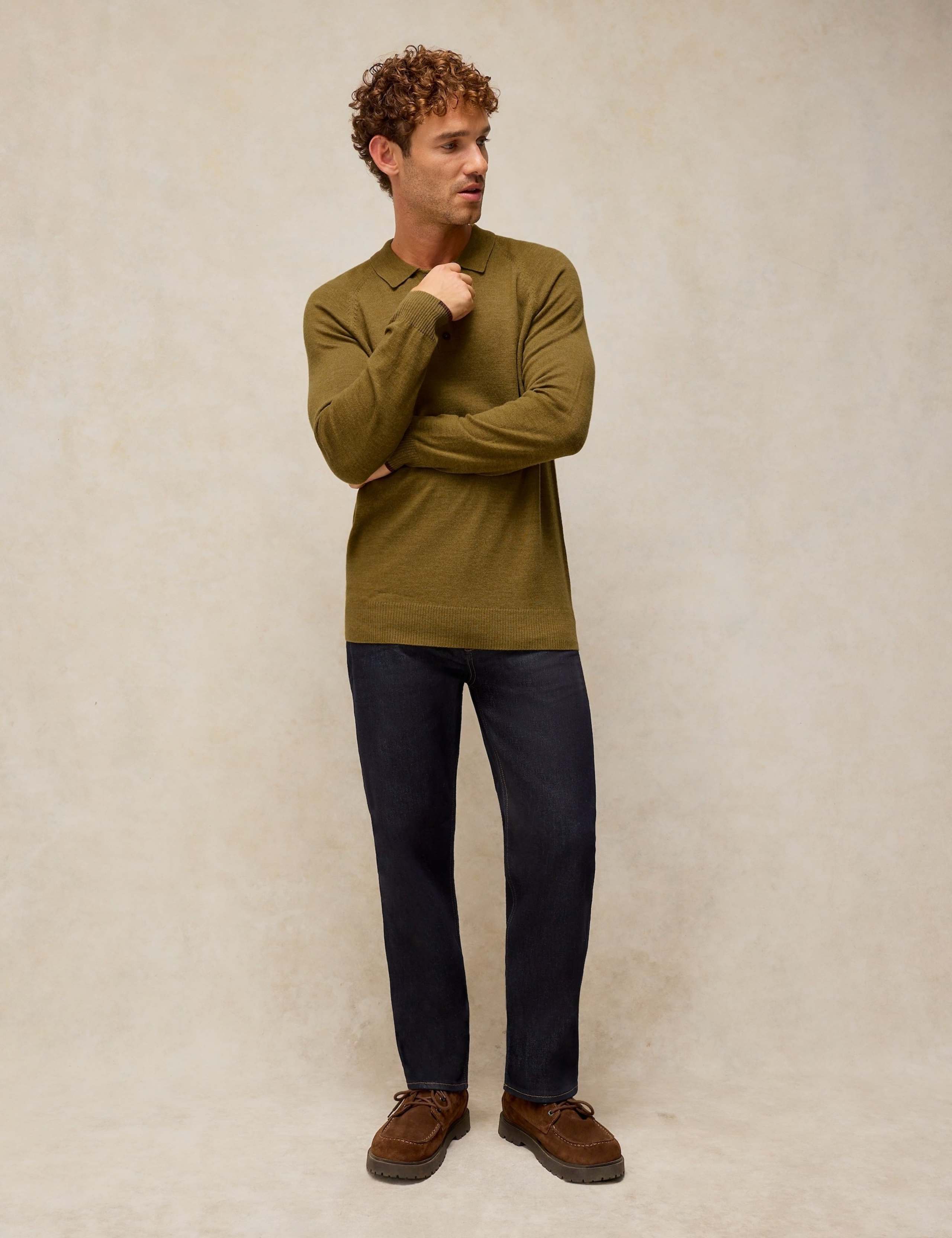 Pure Merino Wool Knitted Polo Shirt 3 of 6