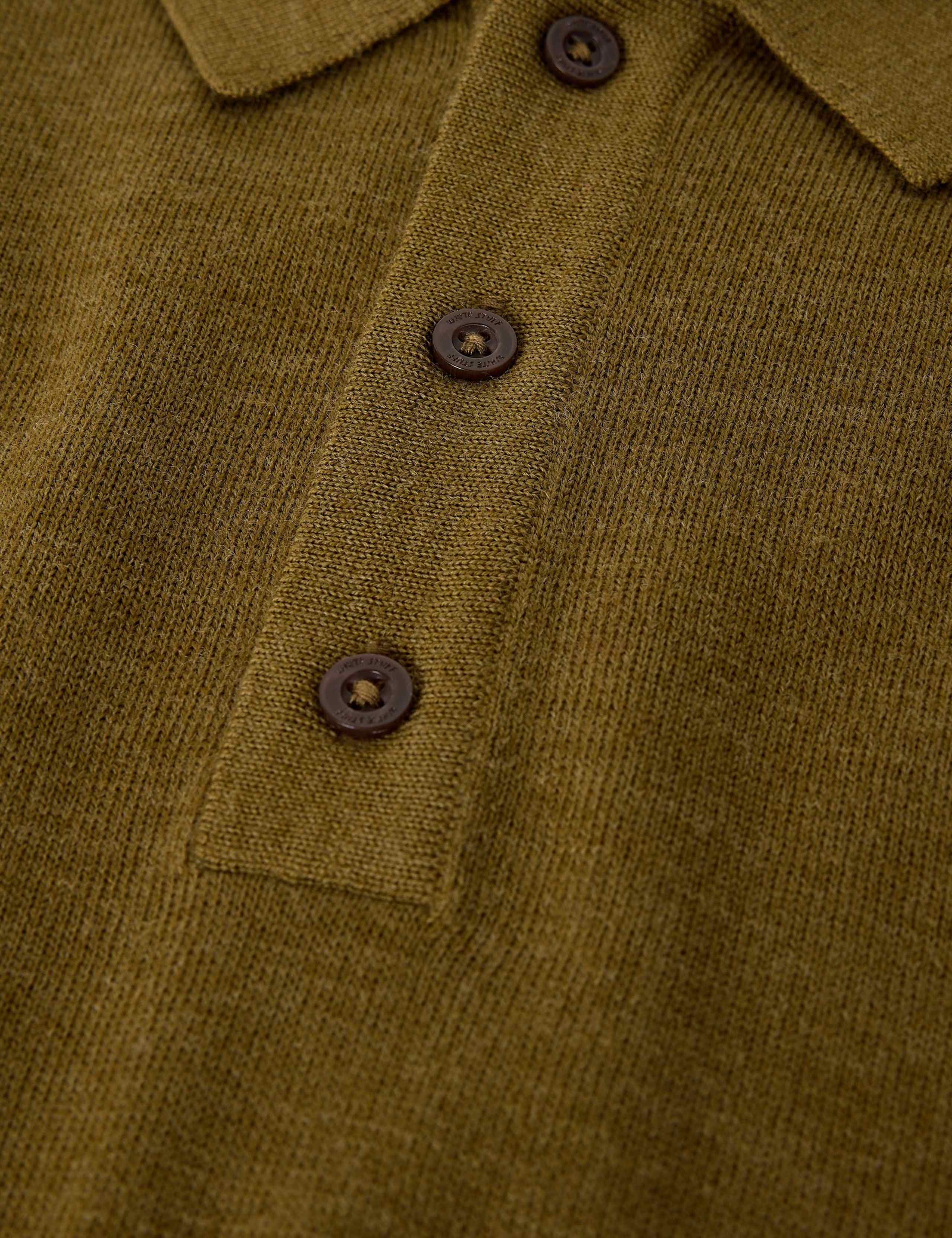 Pure Merino Wool Knitted Polo Shirt 6 of 6