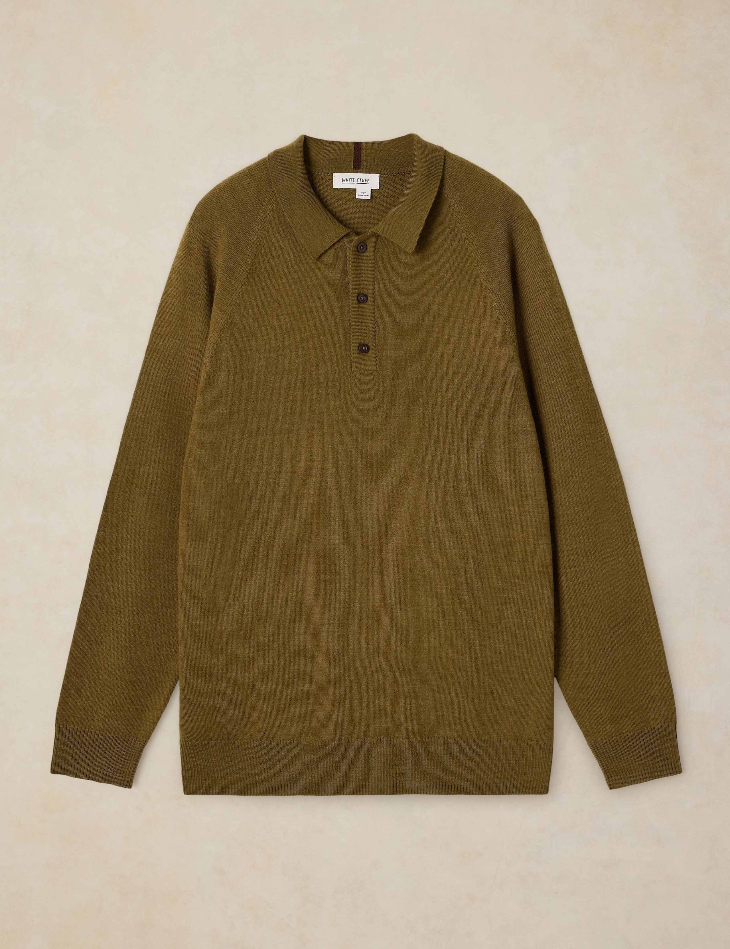 Pure Merino Wool Knitted Polo Shirt 2 of 6