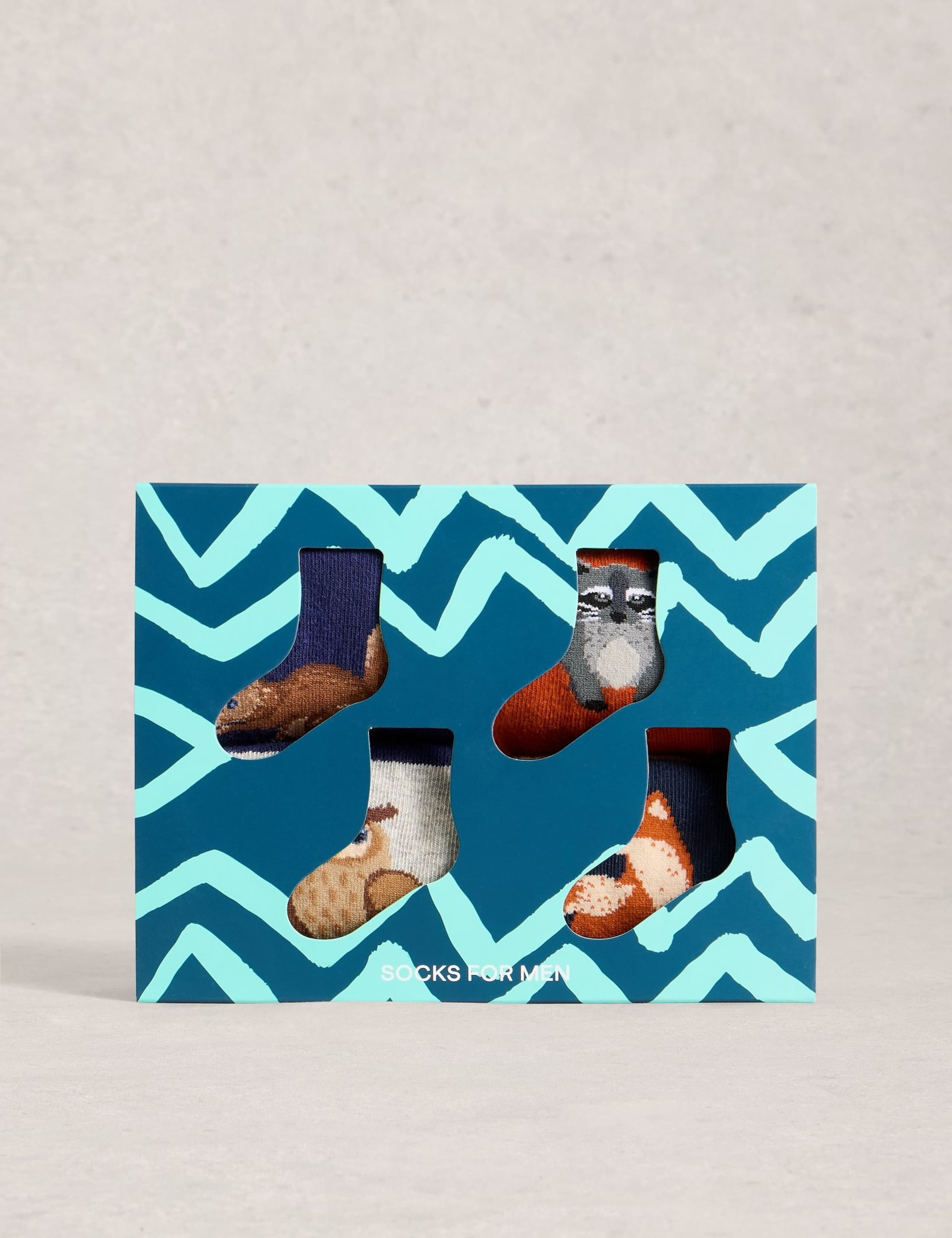 4pk Animals Cotton Rich Socks in Gift Box 1 of 3