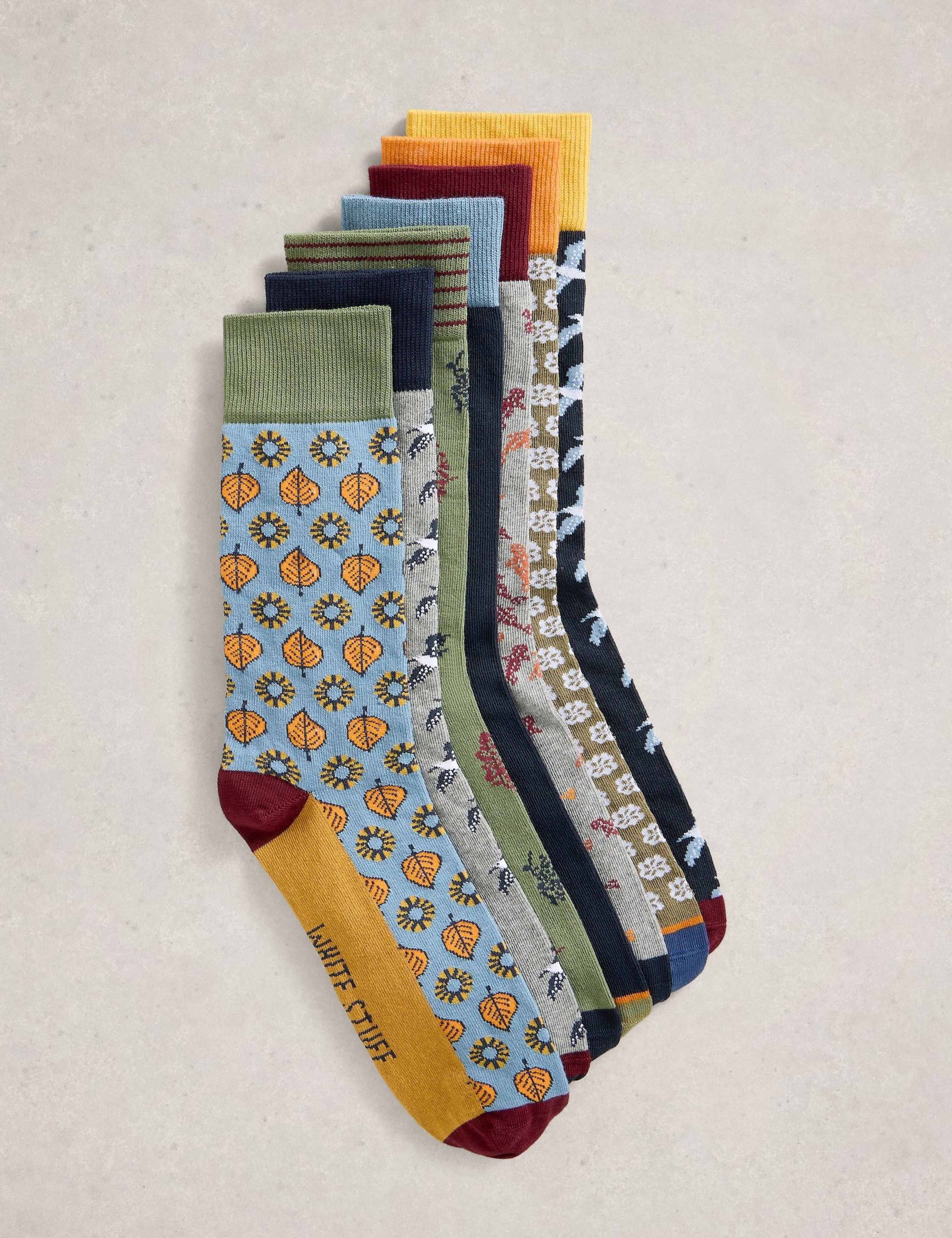 7 Pack Novelty Cotton Rich Socks 1 of 2