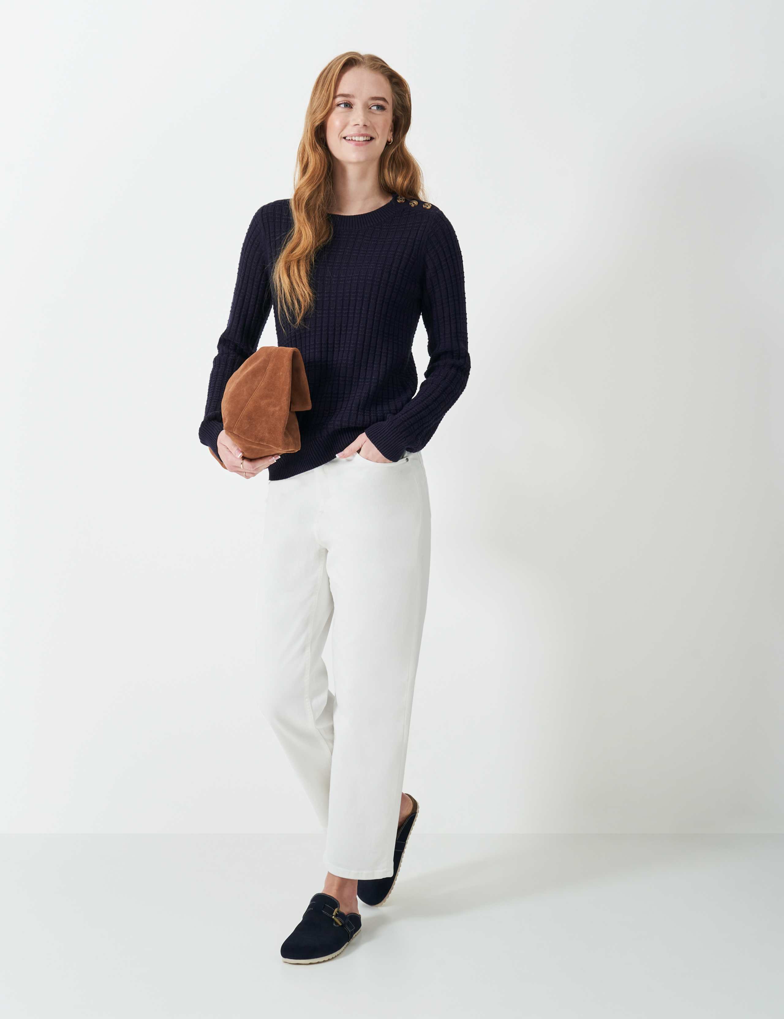 Cotton Blend Textured Button Detail Jumper 3 of 5