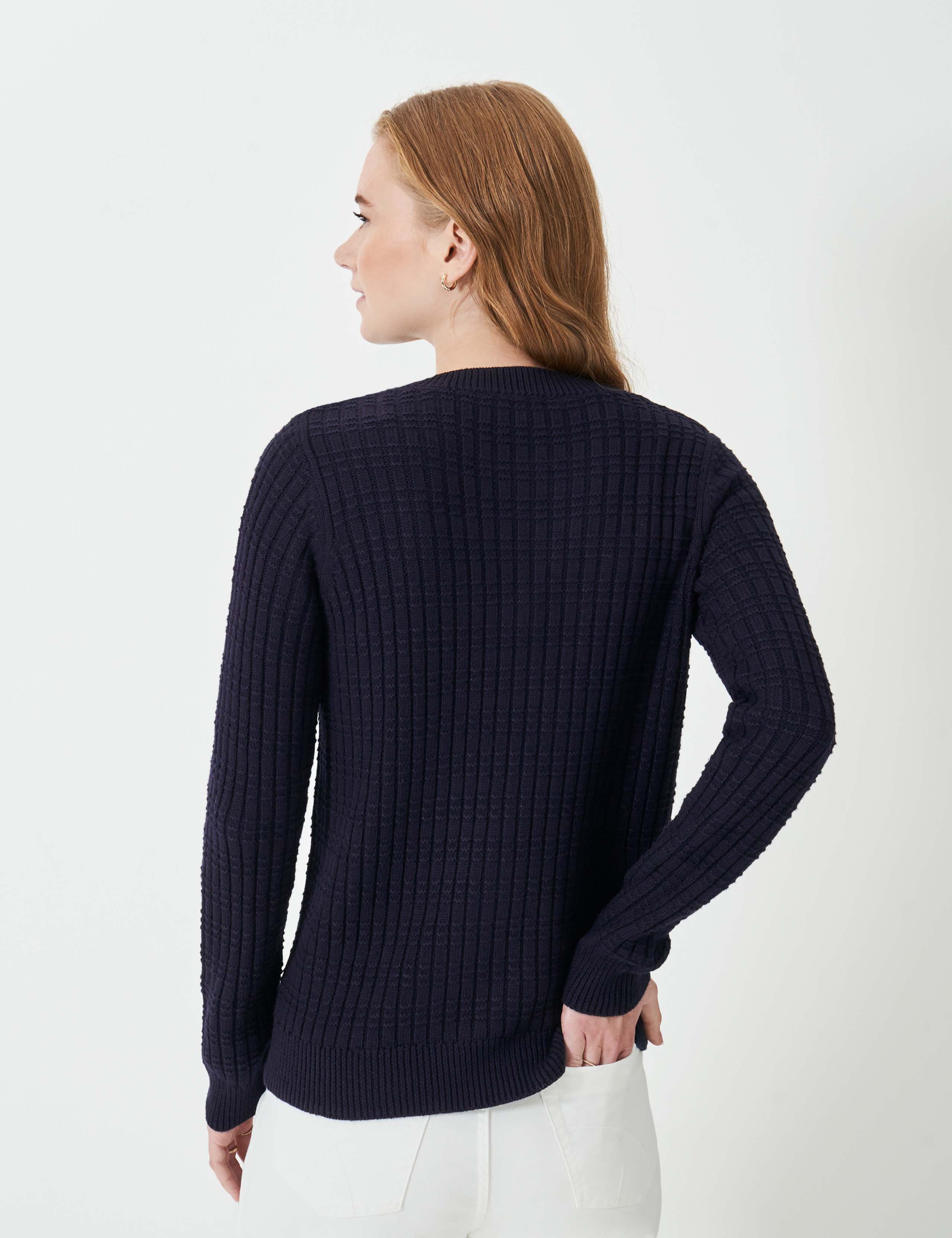 Cotton Blend Textured Button Detail Jumper 4 of 5