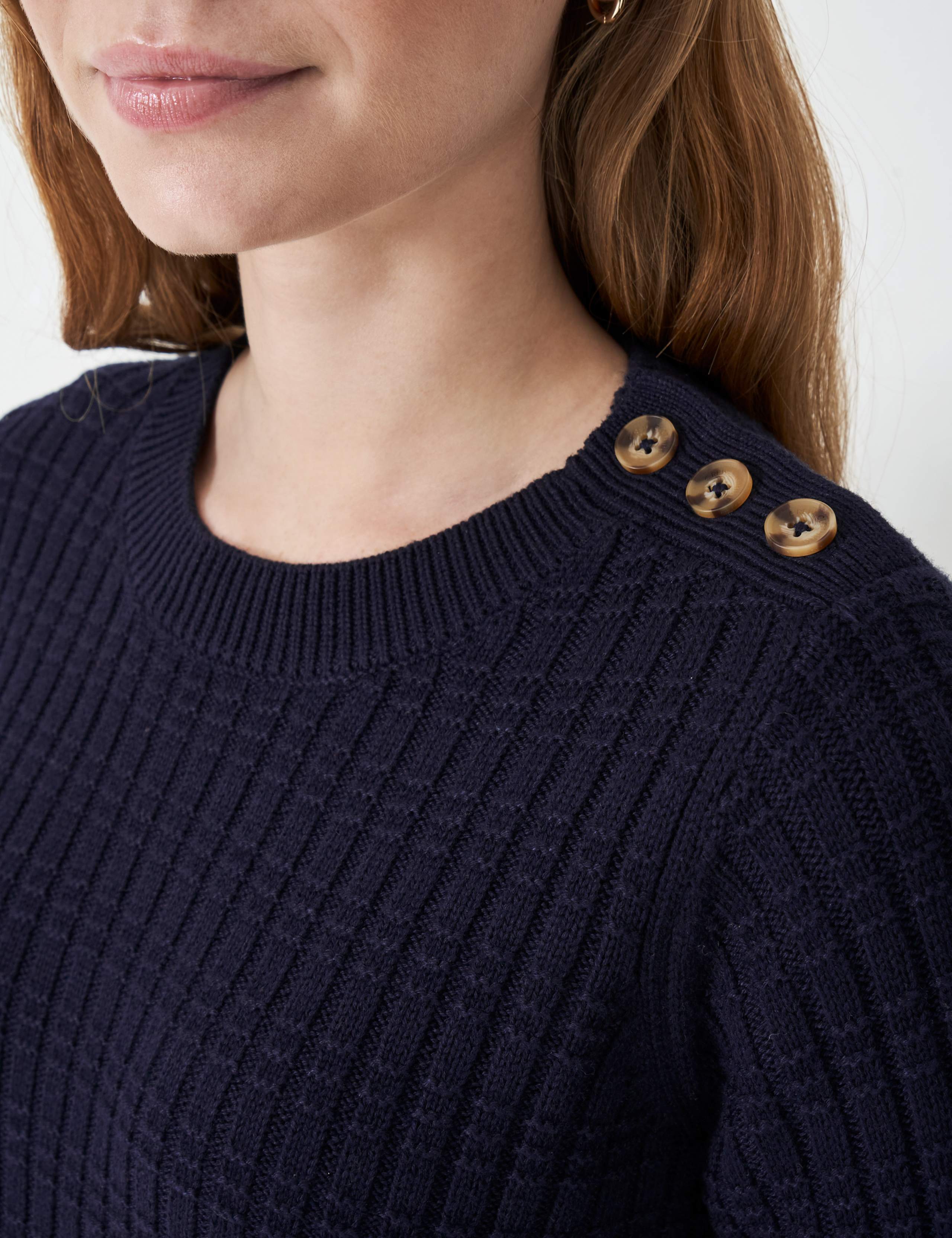 Cotton Blend Textured Button Detail Jumper 5 of 5