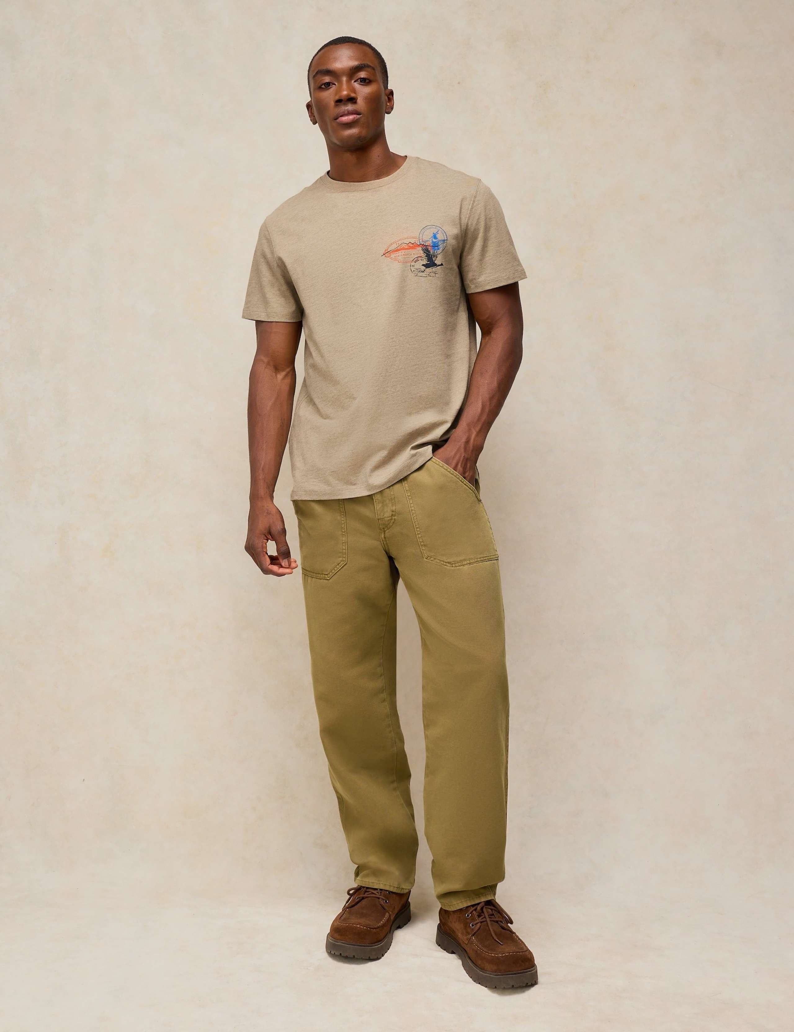 Cotton Rich Embroidered Crew Neck T-Shirt 3 of 6