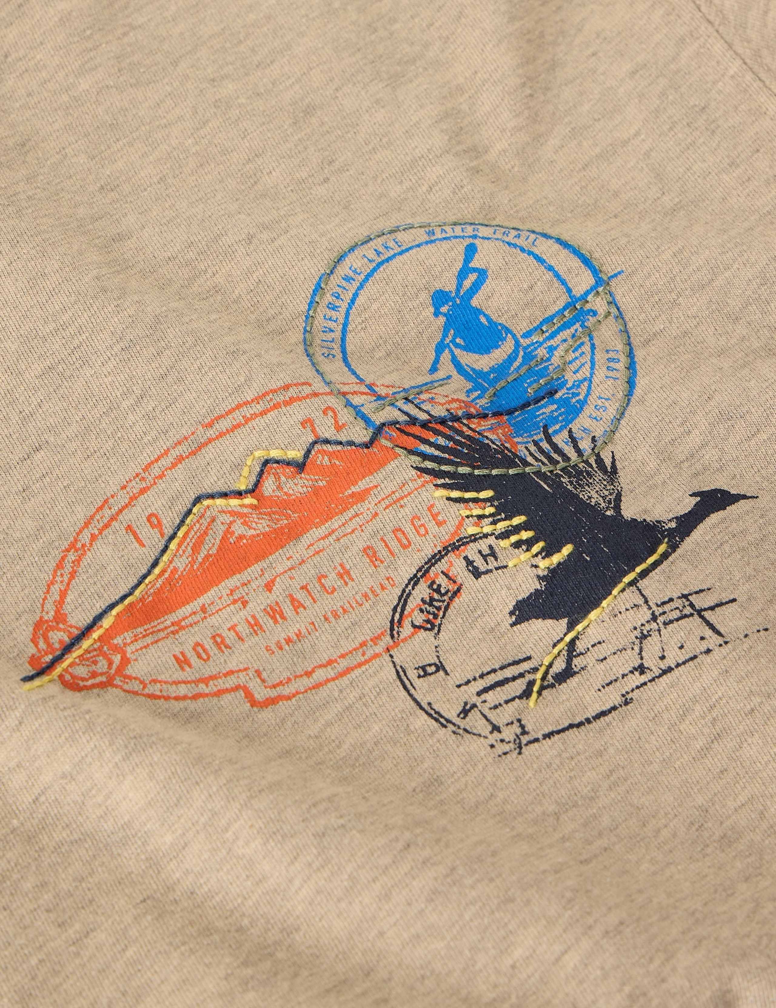 Cotton Rich Embroidered Crew Neck T-Shirt 6 of 6
