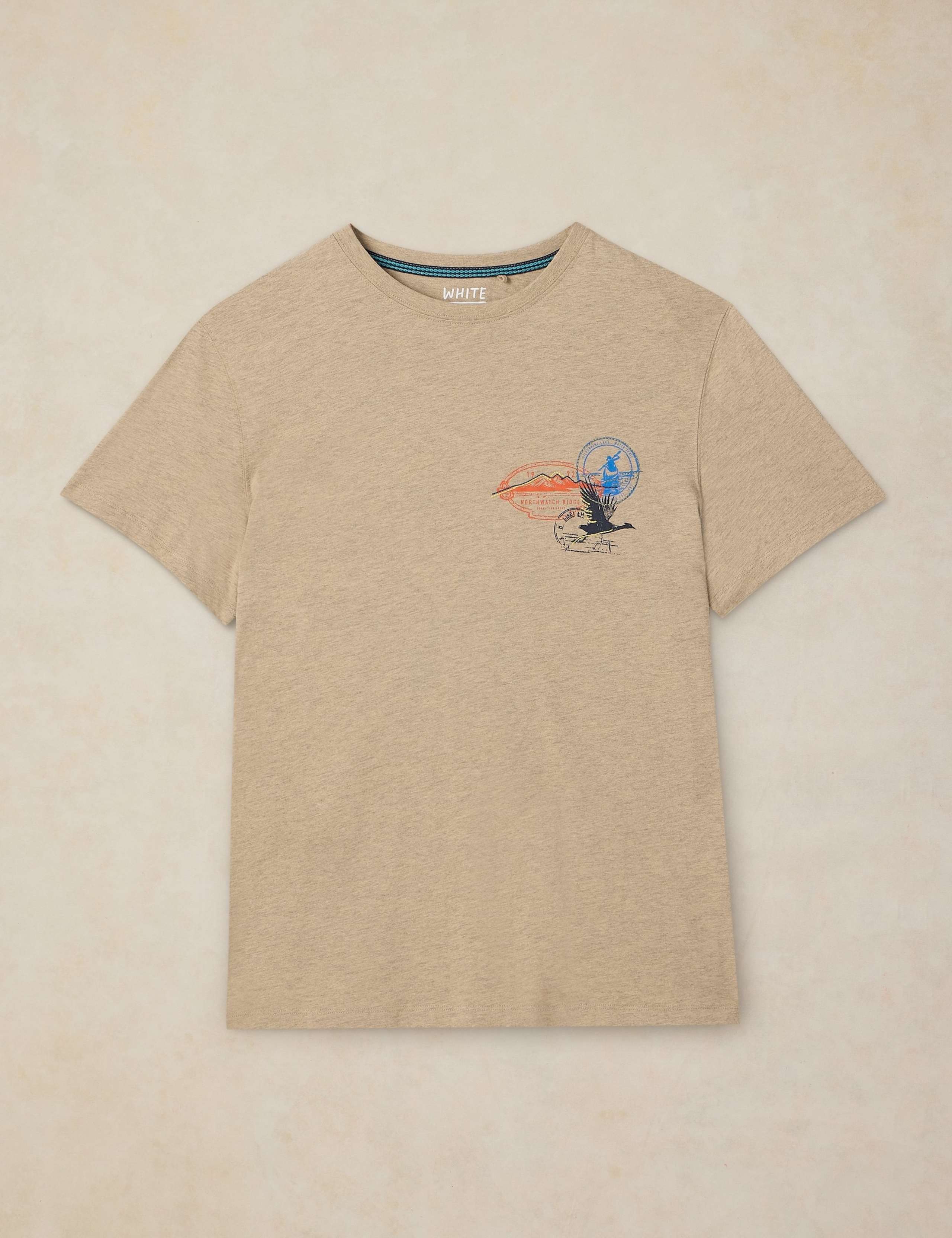 Cotton Rich Embroidered Crew Neck T-Shirt 2 of 6