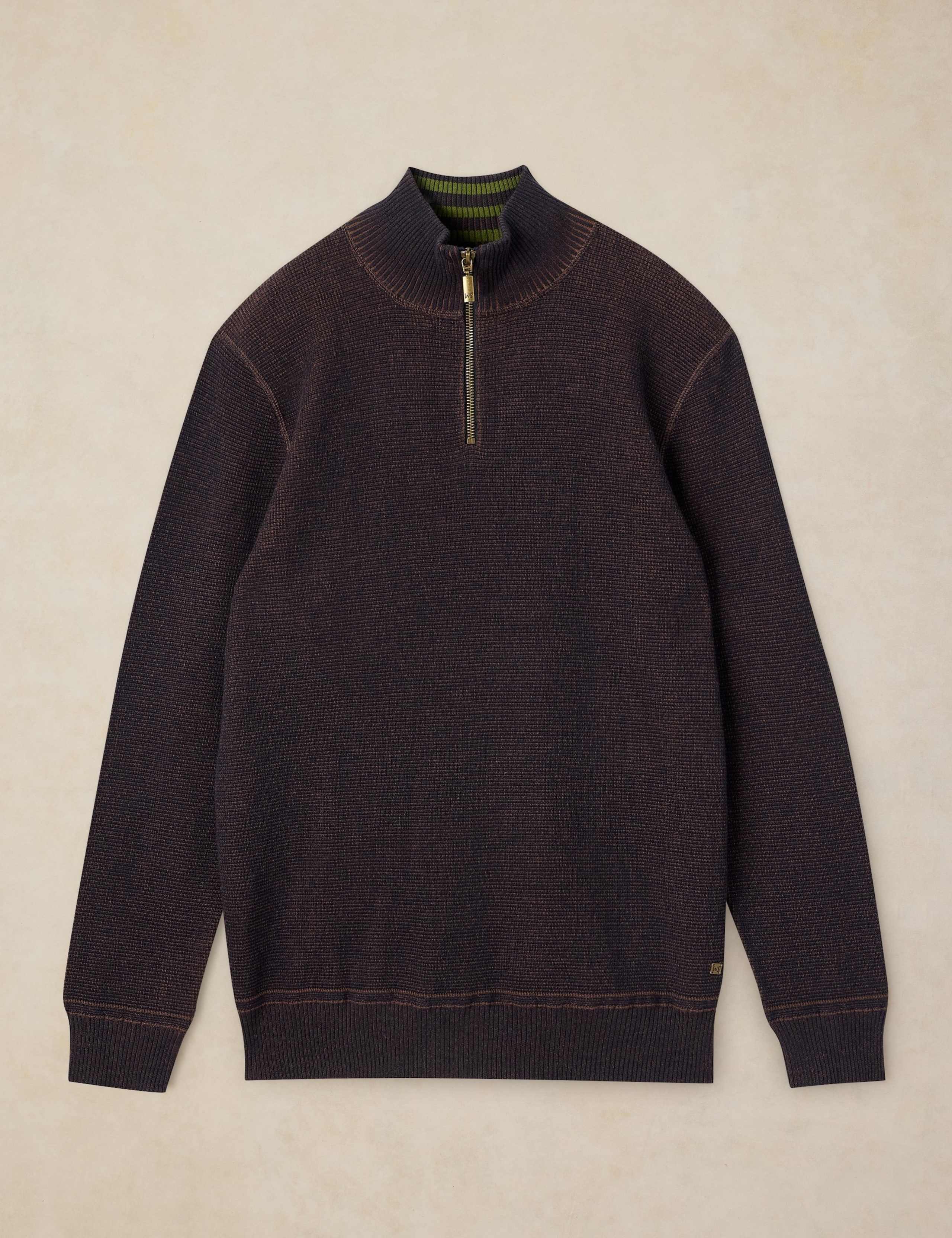 Pure Cotton Half Zip Funnel Neck Jumper 2 of 6