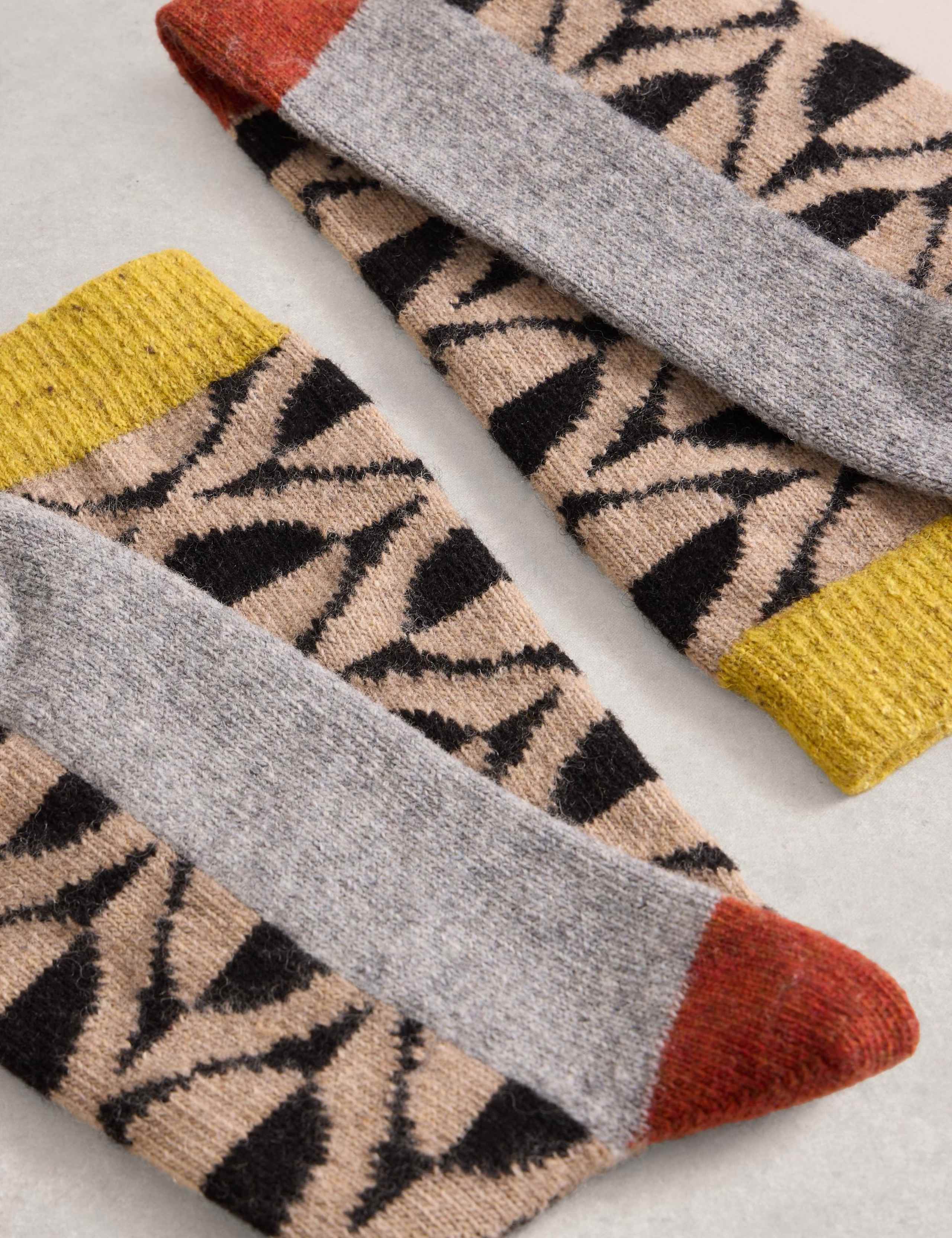 Wool Blend Patterned Ankle High Socks 2 of 2