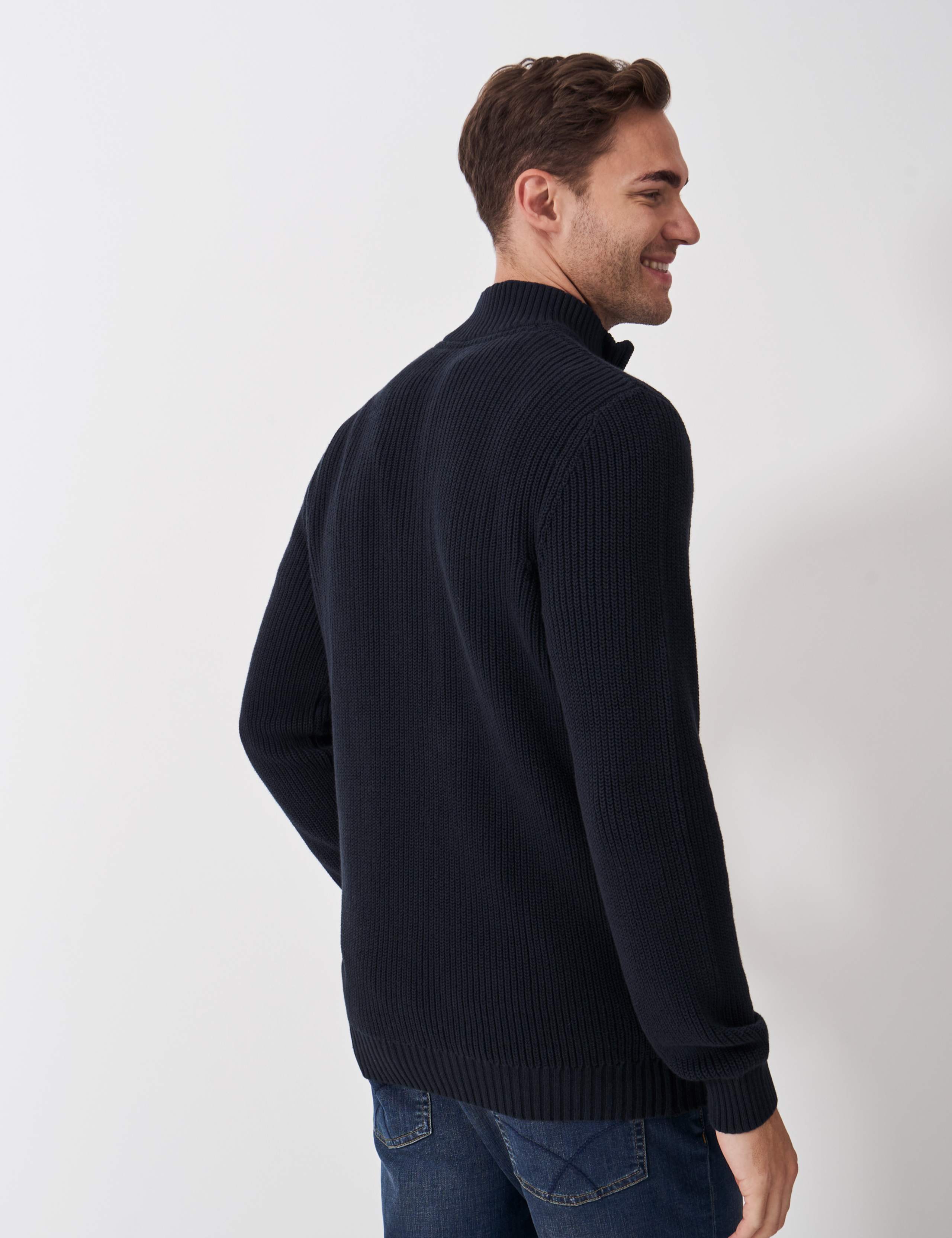 Pure Cotton Ribbed Half Zip Jumper 4 of 5