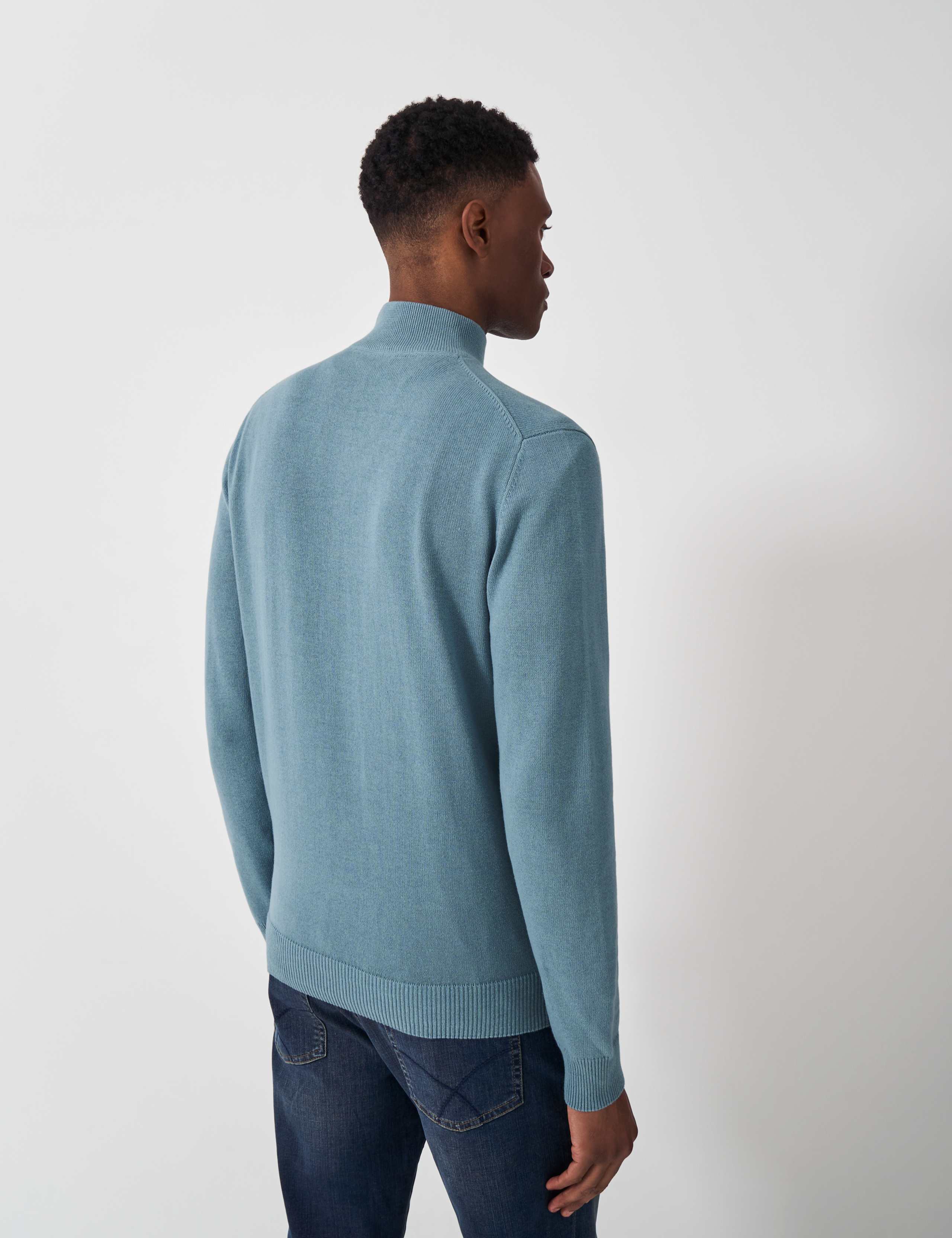 Pure Cotton Half Zip Jumper 4 of 5
