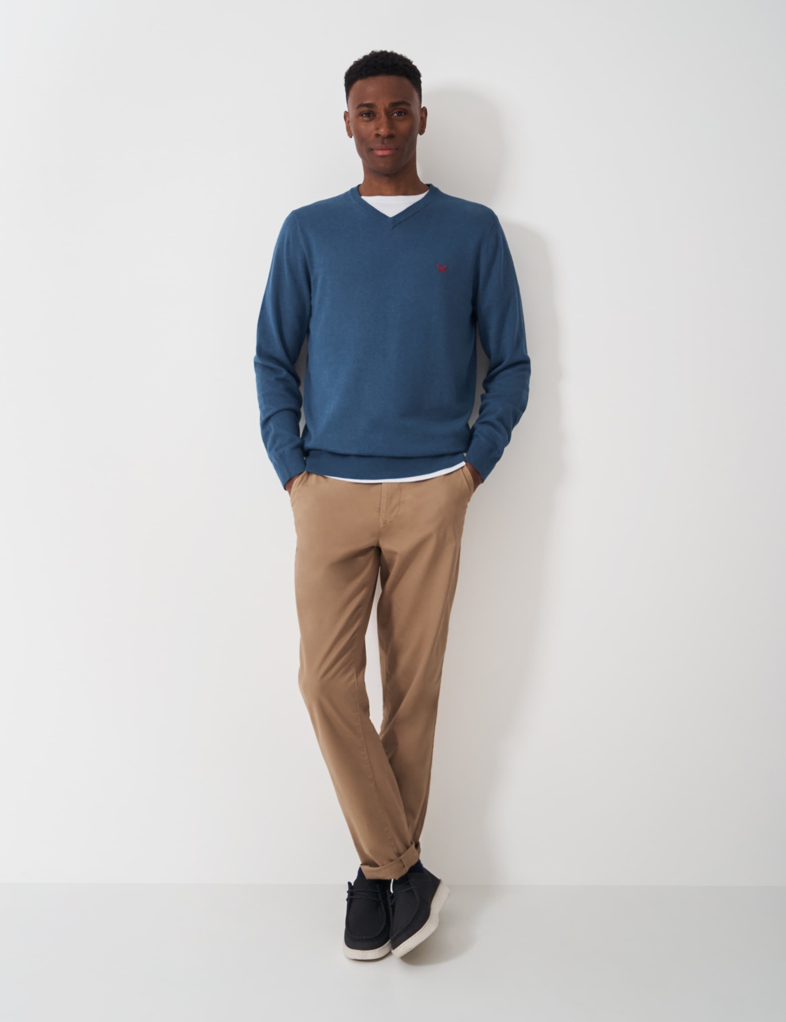 Pure Cotton V-Neck Jumper 3 of 5