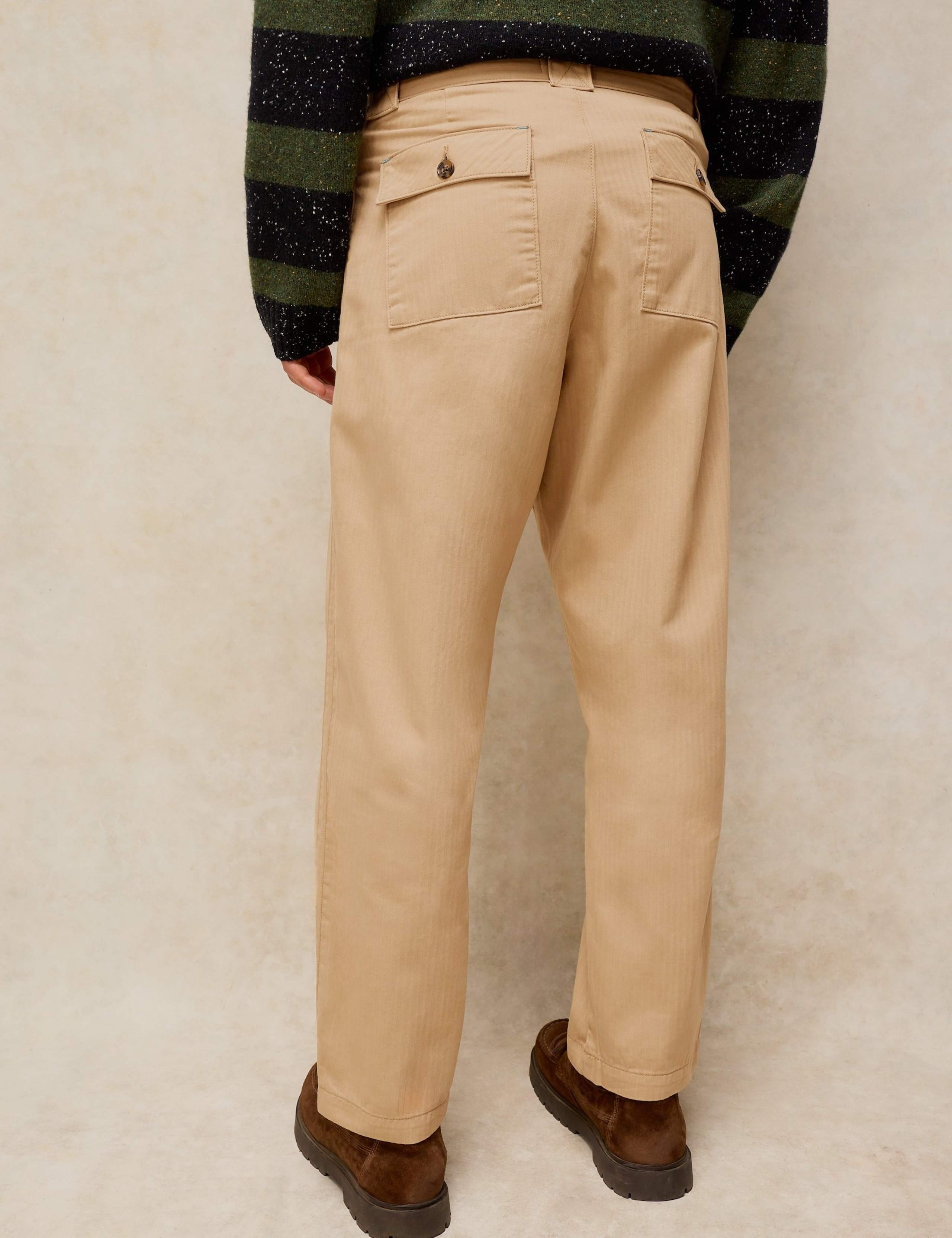 Regular Fit Cotton Tapered Ankle Trousers 4 of 6