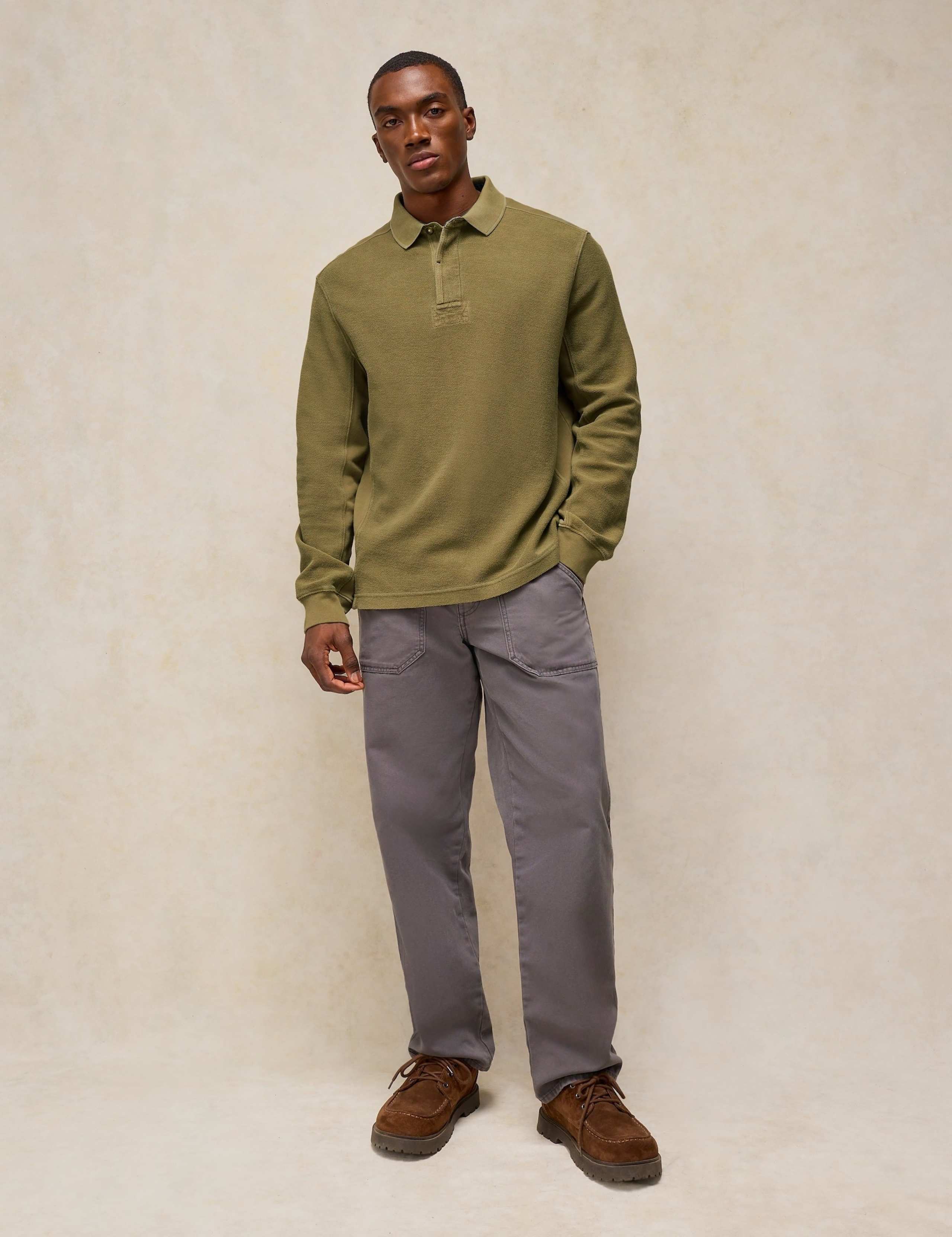 Cotton Collared Long Sleeve Sweatshirt 3 of 6