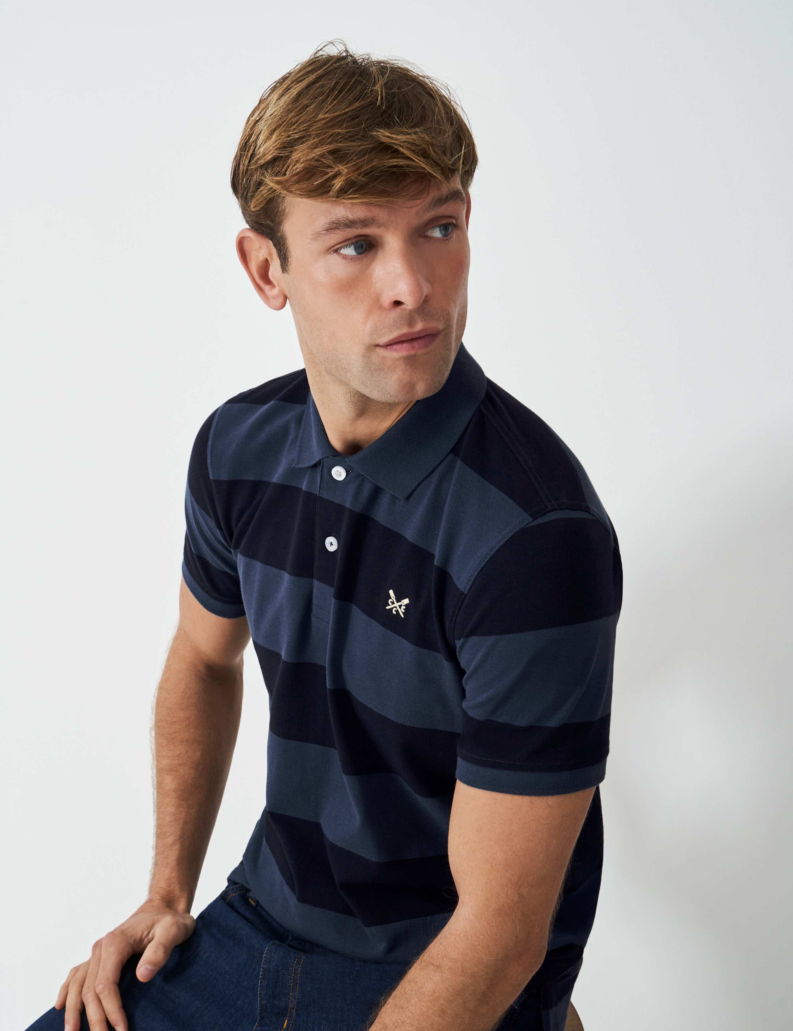 Pure Cotton Pique Striped Polo Shirt 3 of 5