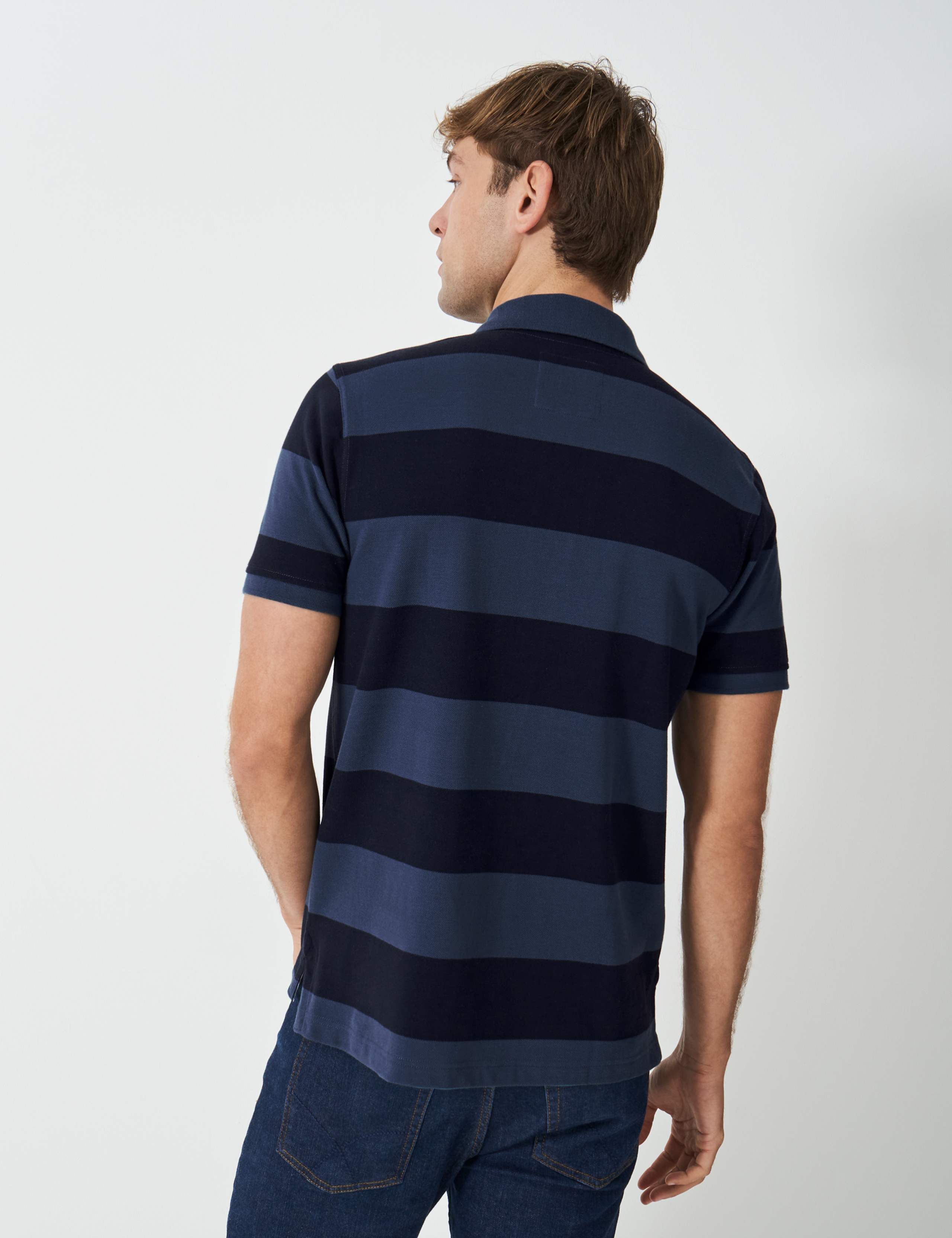 Pure Cotton Pique Striped Polo Shirt 4 of 5