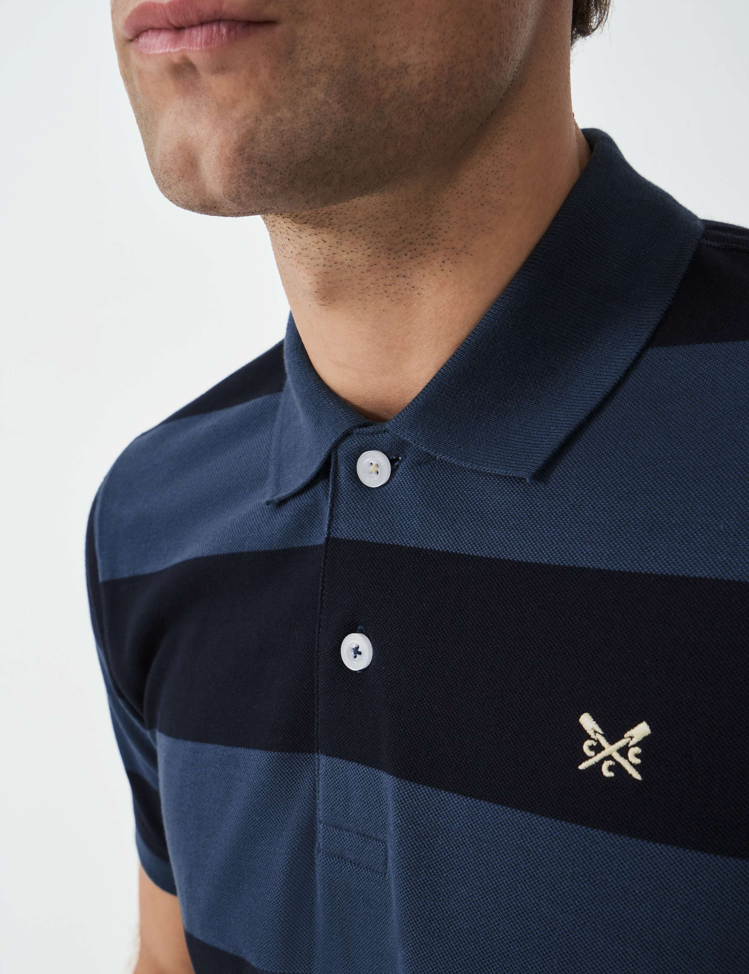 Pure Cotton Pique Striped Polo Shirt 5 of 5